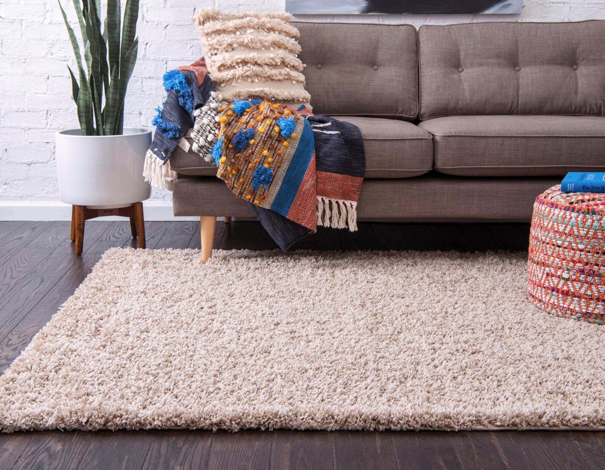 Myflair Möbel & Accessoires Hoogpolig vloerkleed Shaggy shag voorraadopruiming geweven, unikleurig, ideaal in de woonkamer & slaapkamer