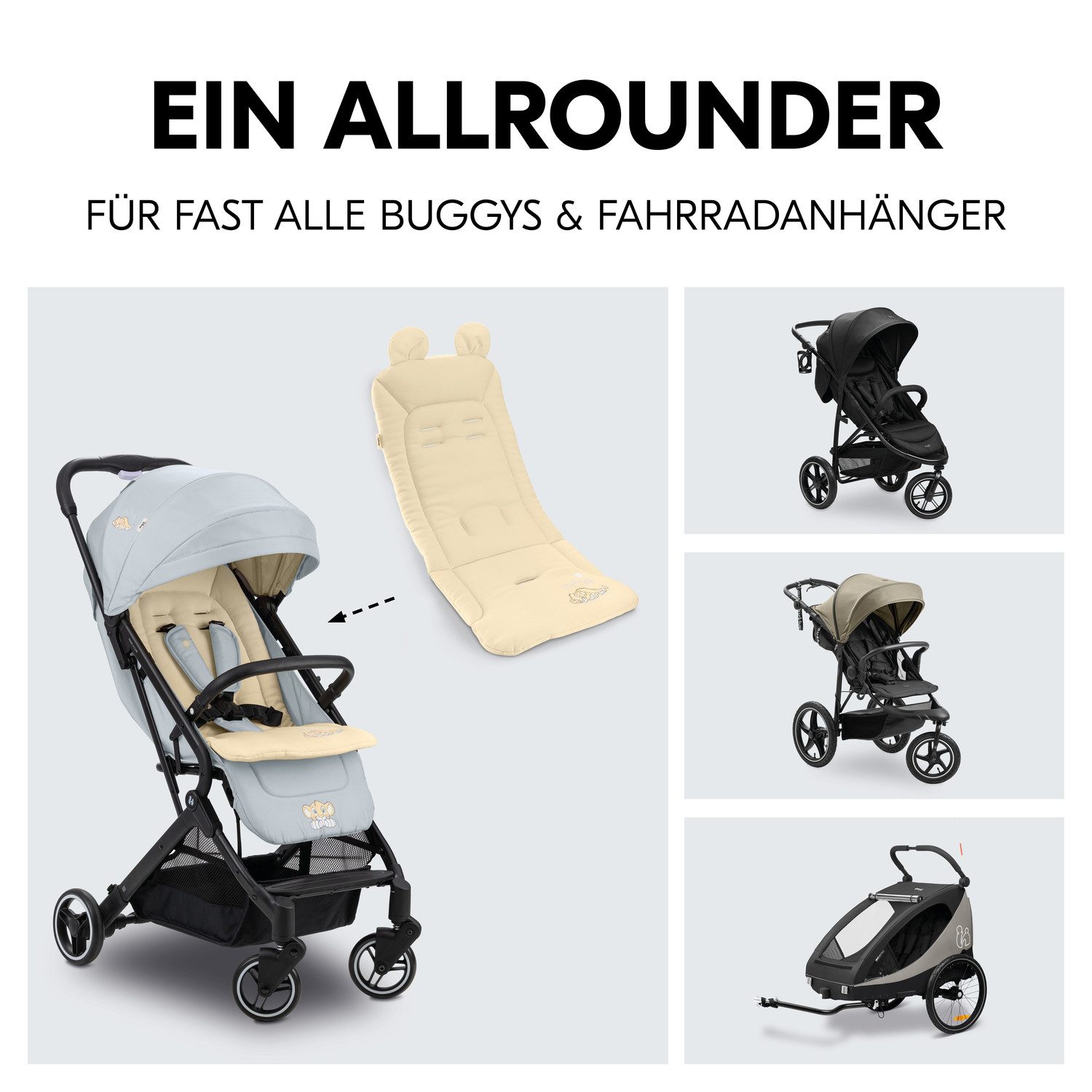 Hauck Zitkussen voor kinderwagens Seat Liner, Disney Simba beige