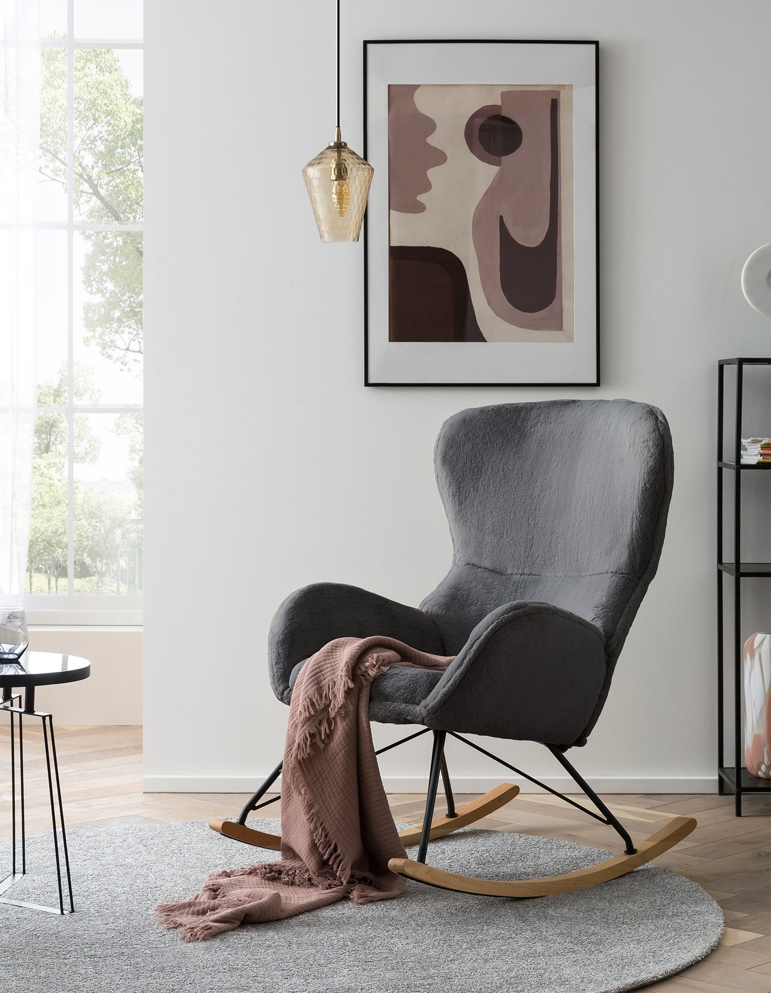 SalesFever Schommelstoel in lammy-look