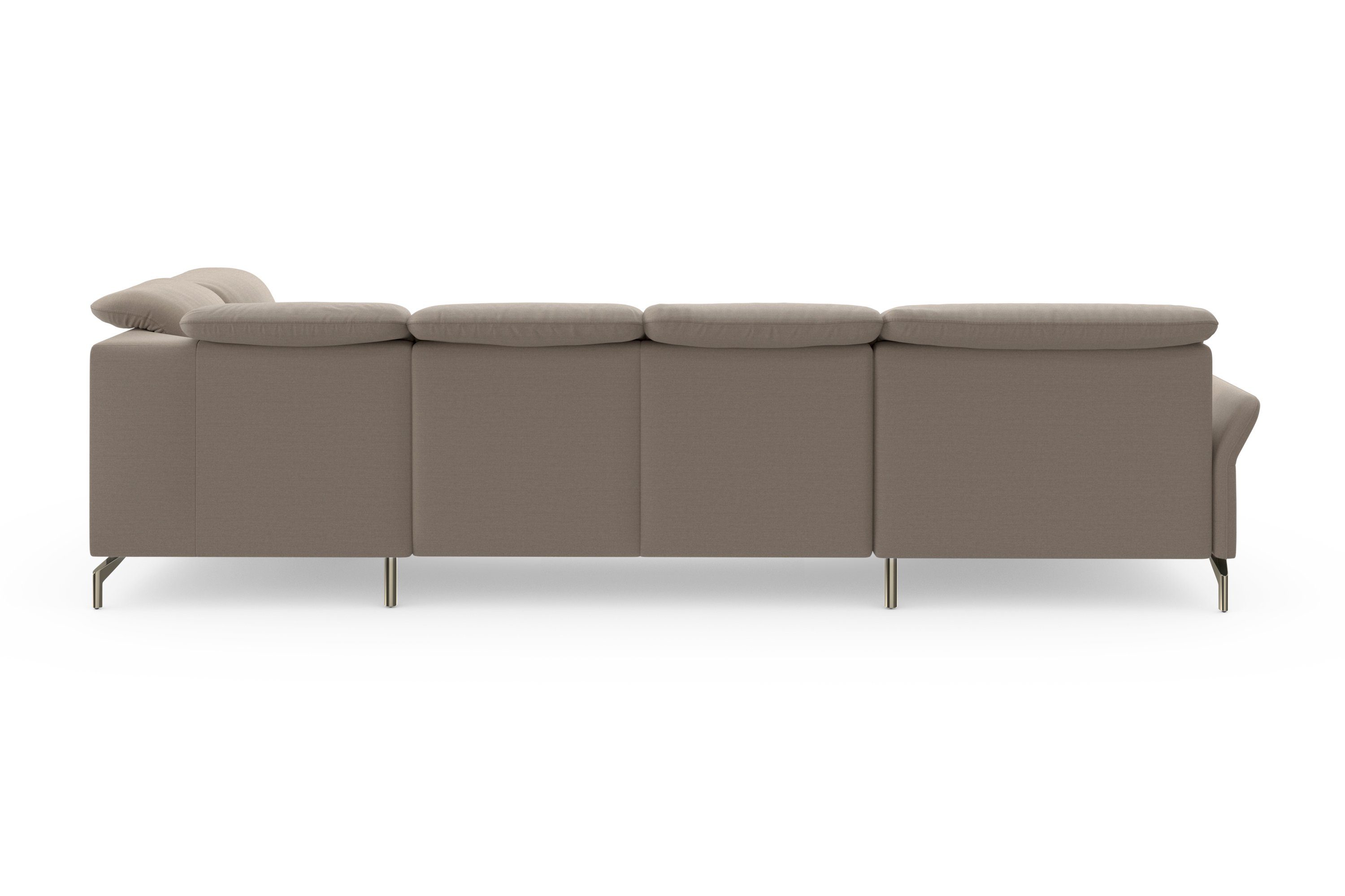 sit&more Zithoek Fashion U-vorm naar keuze met verstelbare hoofdsteun, uittrekzitting, motorisch, nikkel poten