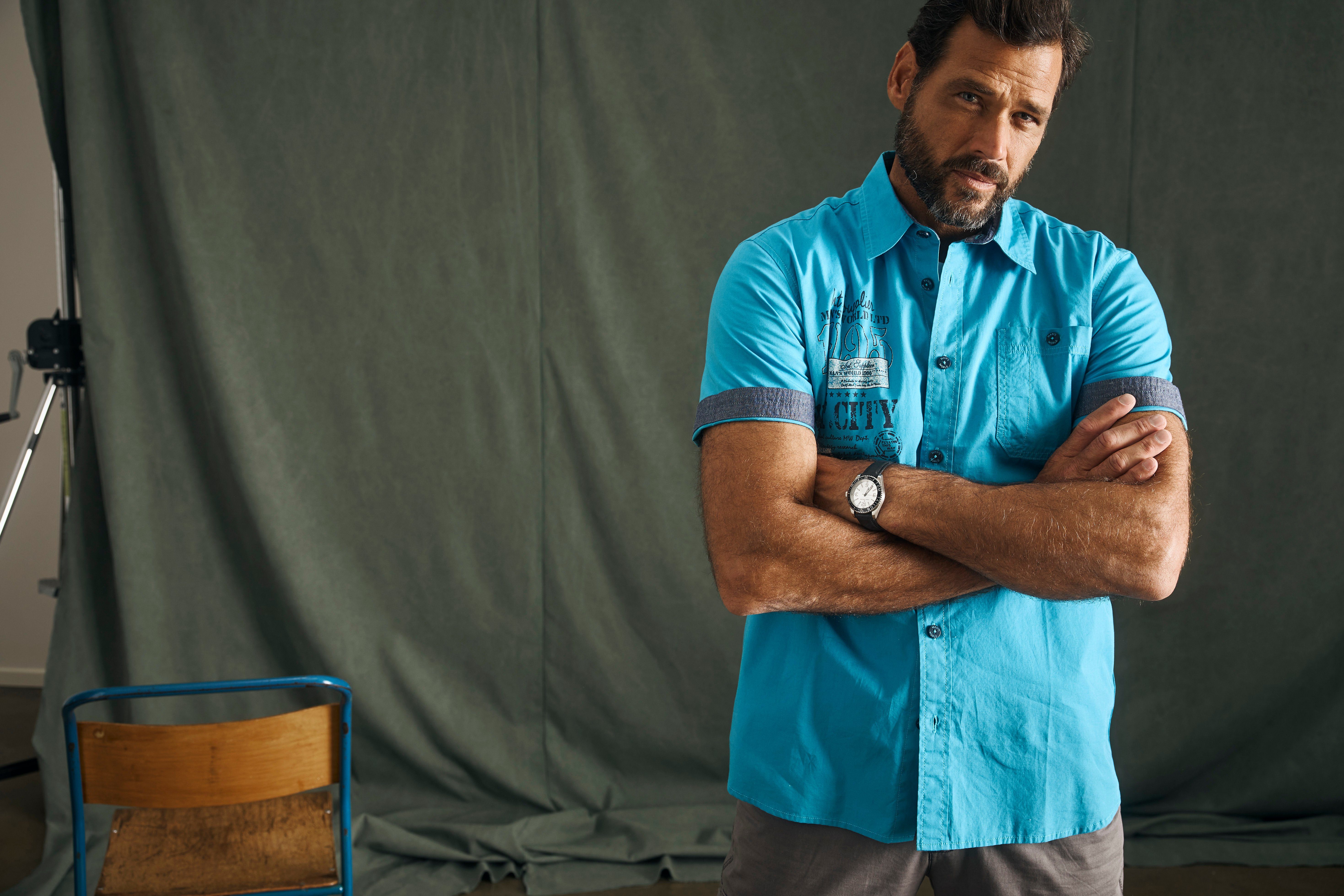 Man's World Overhemd met korte mouwen met print