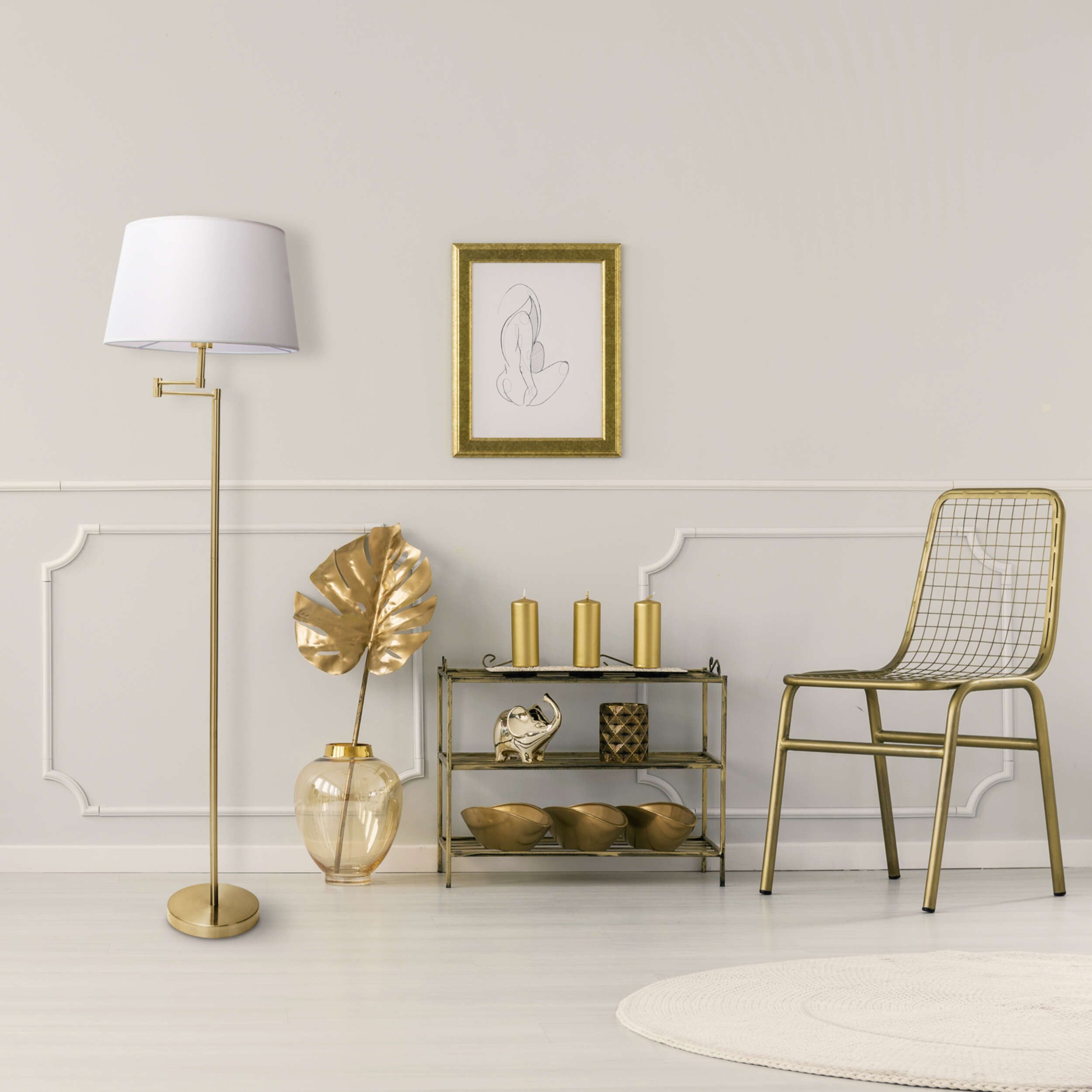 näve Staande lamp Bologna scherm draaibaar (1 stuk)