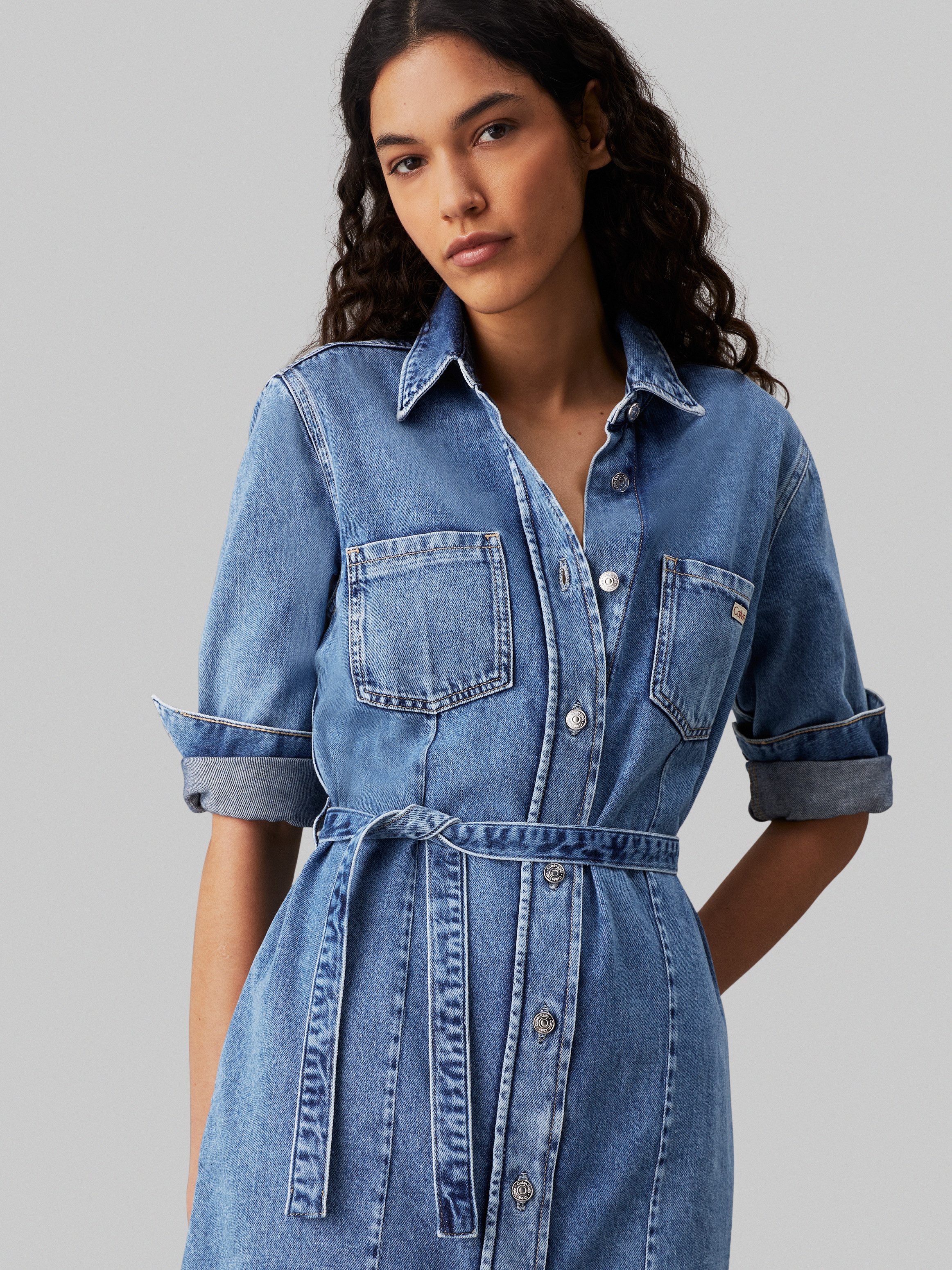 Calvin Klein Jeans jurk BELTED SHIRT DRESS