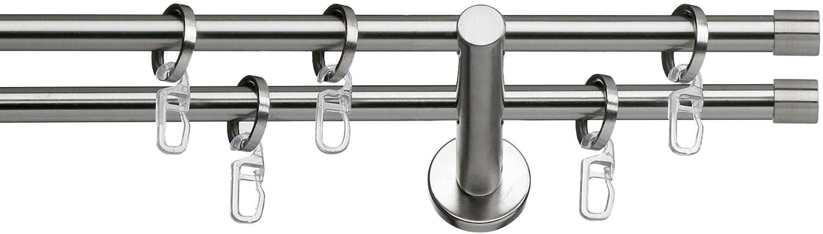 indeko Gordijnroede Andrax Complete set inclusief ringen en montagemateriaal (1 stuk) gordijnroedes maat 4 zilver(kleur)
