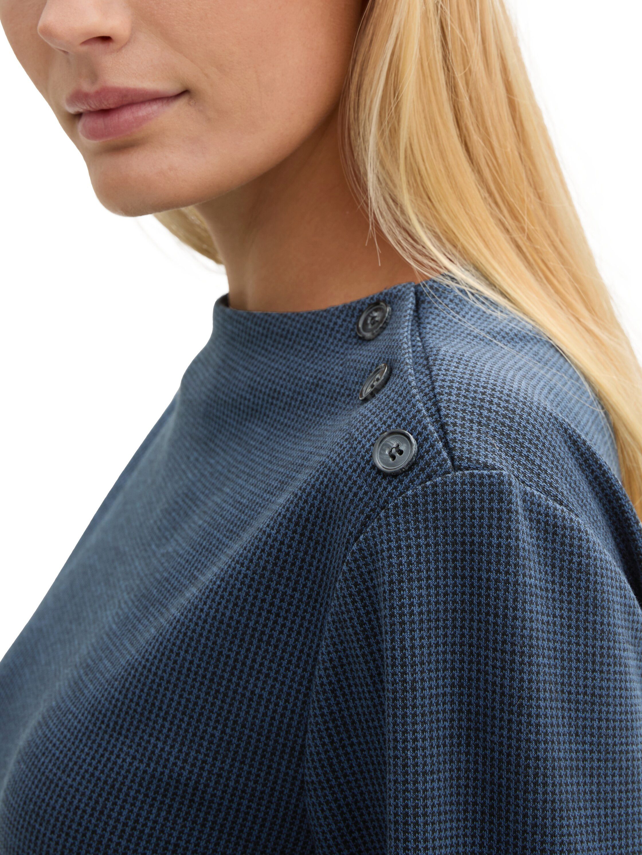 Tom Tailor Lang sweatshirt met knopen op de schouder