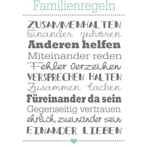 Bönninghoff Artprint op linnen Familieregels (1 stuk)