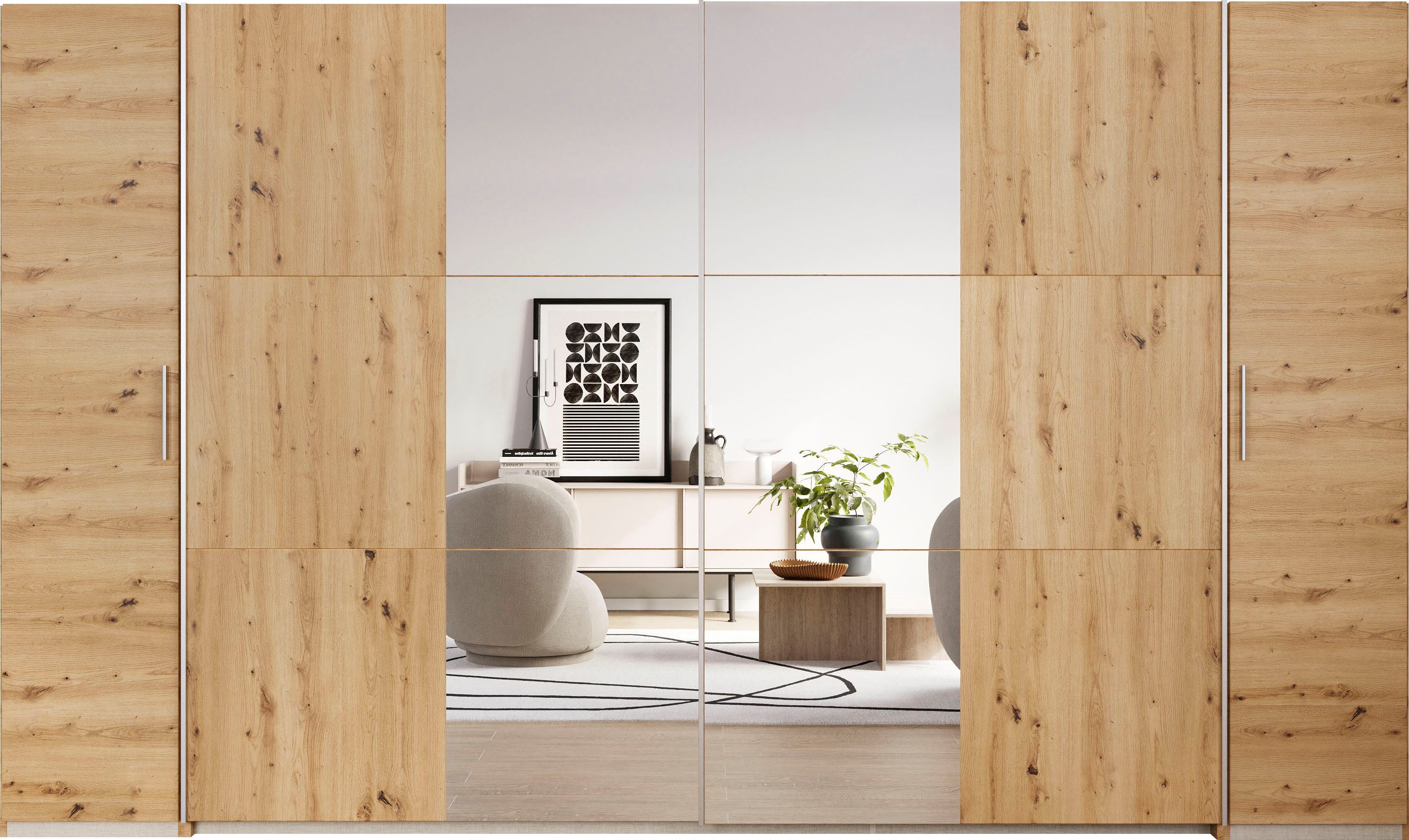 rauch Zweefdeurkast Kledingkast draaideurkast kast garderobe KRONACH TOPSELLER met draaideuren en schuifdeuren en spiegels, veel planken made in germany