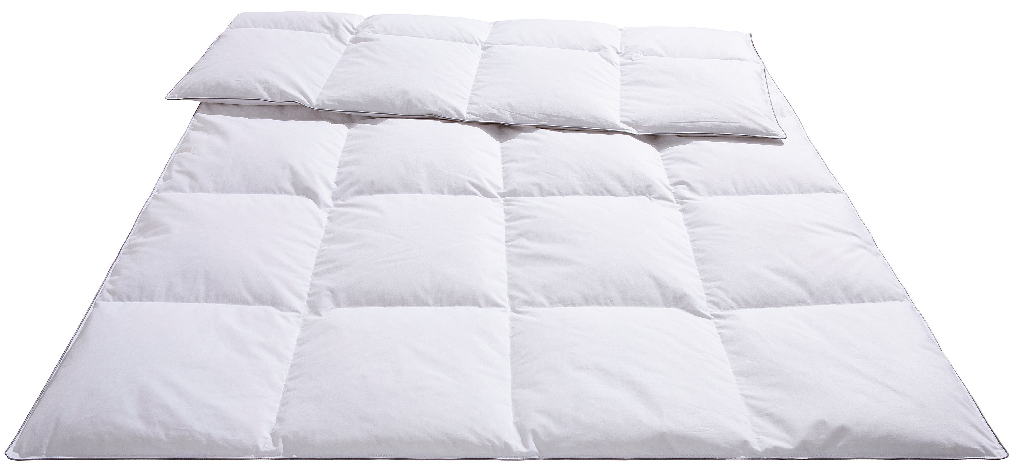Älgdröm Donzen dekbed + hoofdkussen Sorsele, dekbed 135x200 cm of 155x220 cm, 2-delig. Set met kussen 80 x 80 cm, zomer, winter, Made in Germany (voordeelset)