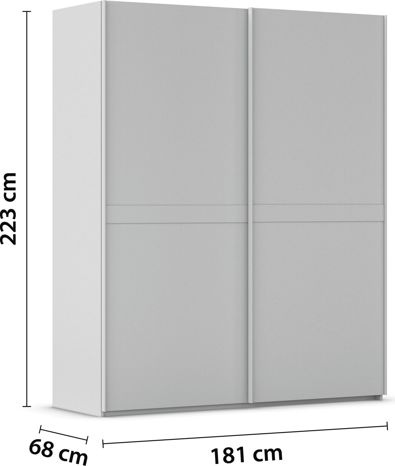 rauch Schuifdeurkast Kledingkast kast garderobe slaapkamerkast SCALE-LINE edel uiterlijk met buikband in corpuskleur decorfront made in germany