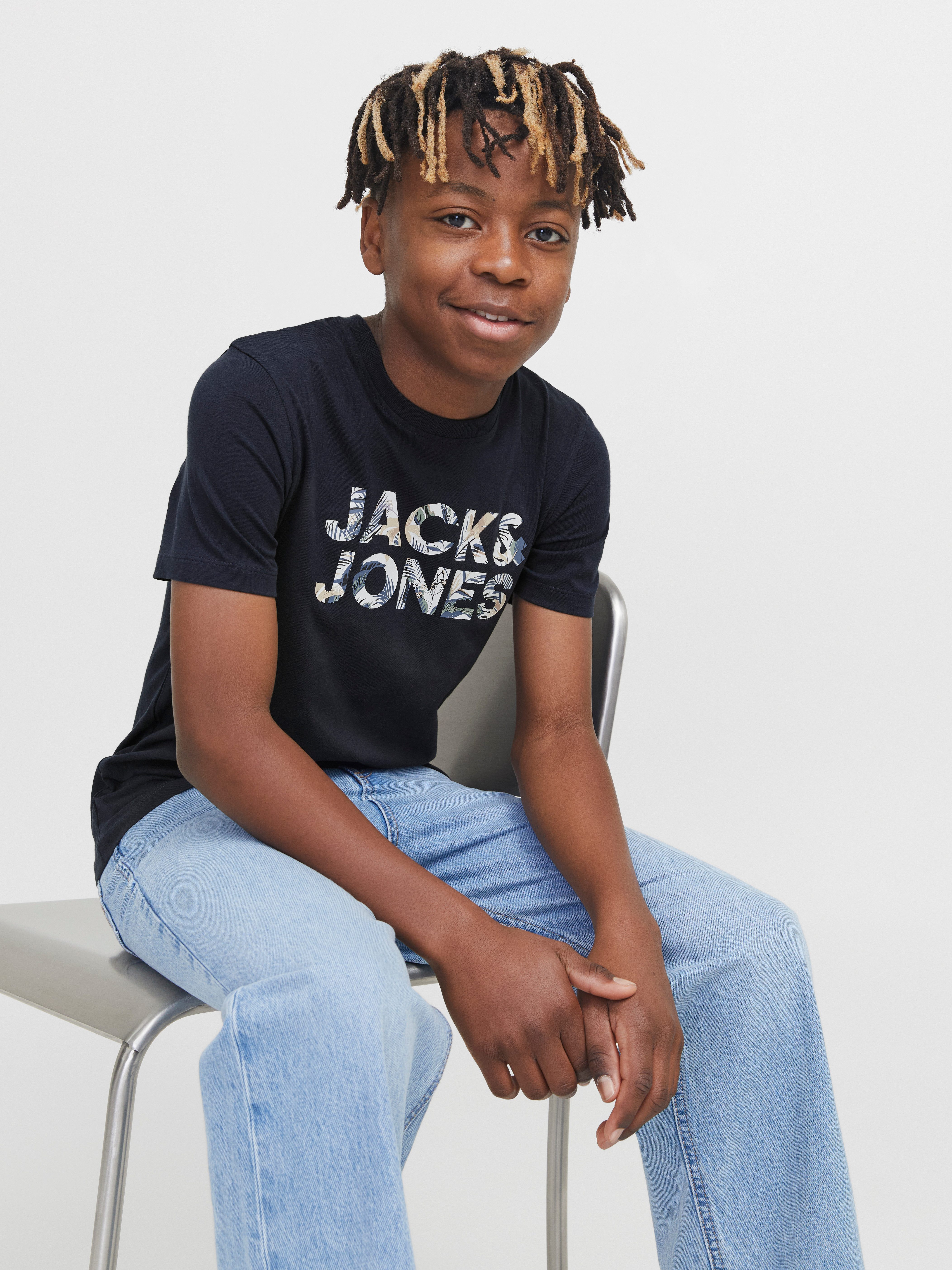 Jack & Jones Junior Shirt met ronde hals JJEBRYAN CORP LOGO TEE SS O-NECK JNR