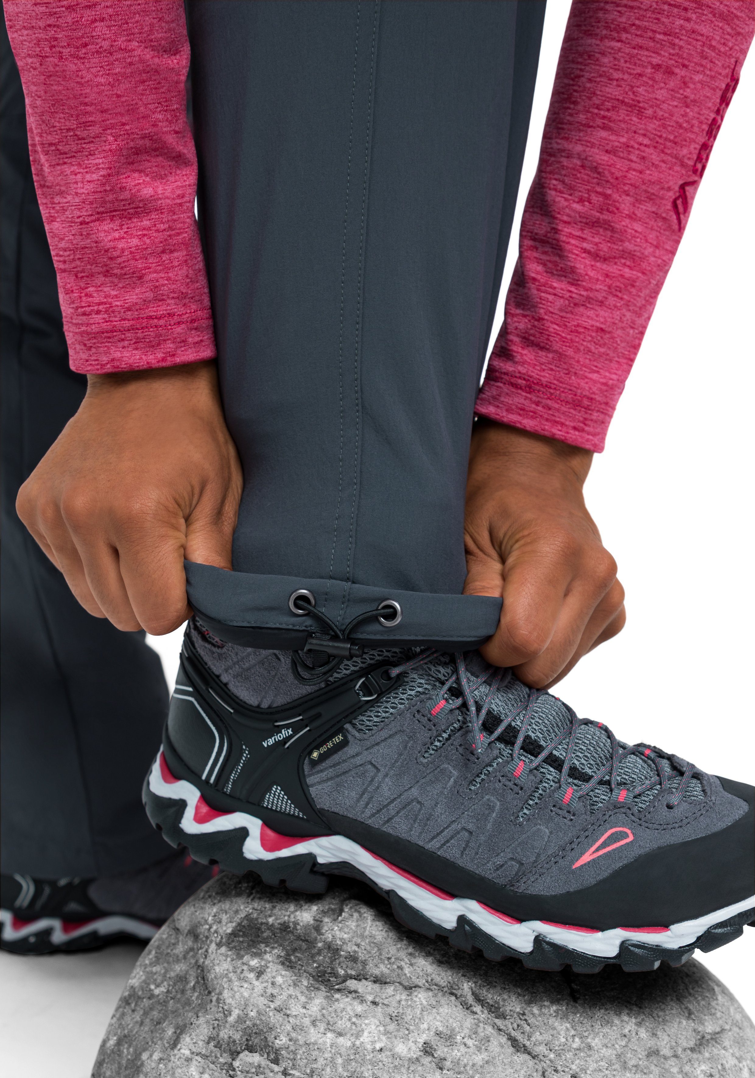 Maier Sports Functionele broek Rechberg Dames outdoorbroek gevoerd, wandelbroek met 4 ritszakken, regular fit