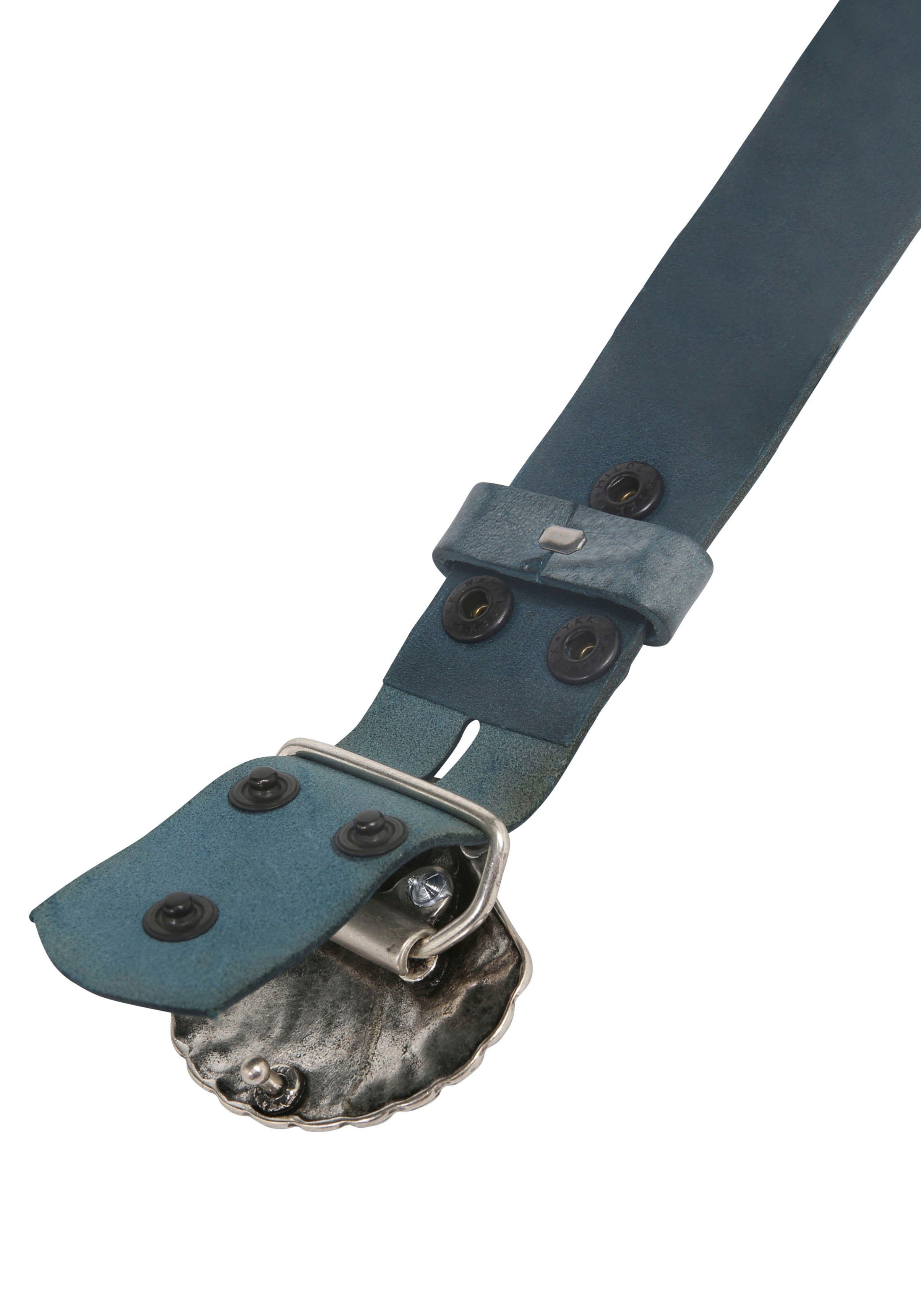RETTUNGSRING by showroom 019° Leren riem met verwisselbare sluiting "schelp nieten"