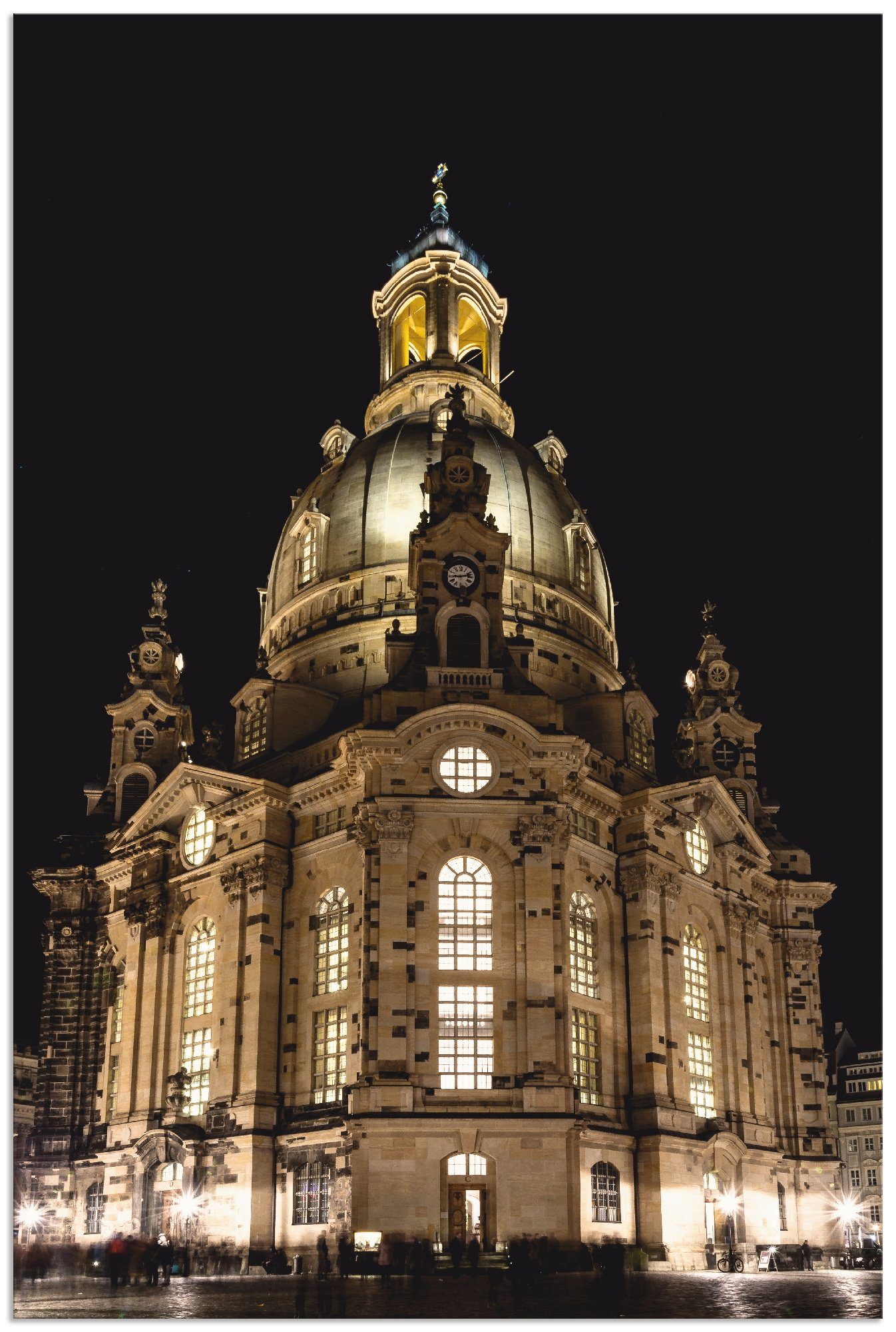 Artland Artprint Verlichte Frauenkirche in Dresden in vele afmetingen & productsoorten - artprint van aluminium / artprint voor buiten, artprint op linnen, poster, muursticker / wa