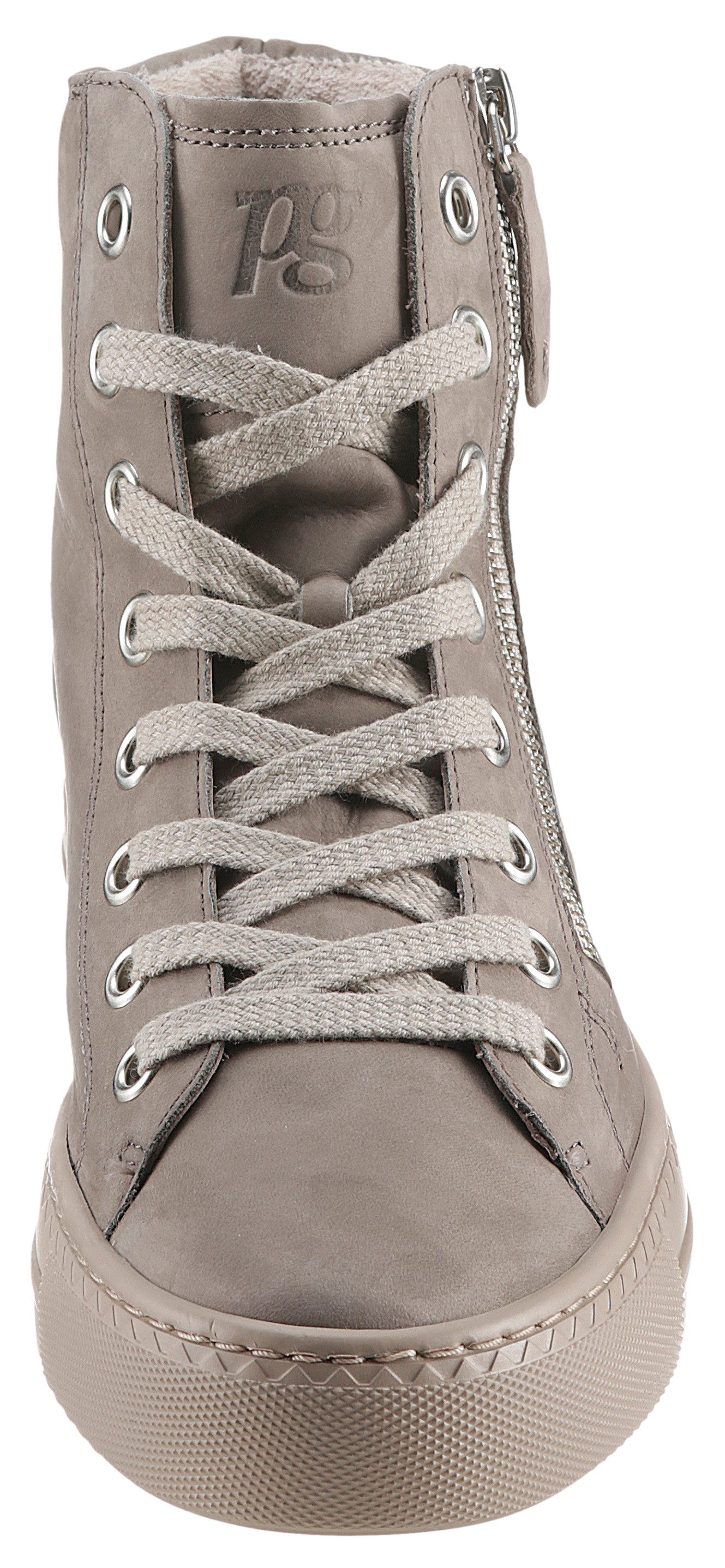 Paul Green Plateausneakers lace-up boots, high top sneaker with practical outer zipper