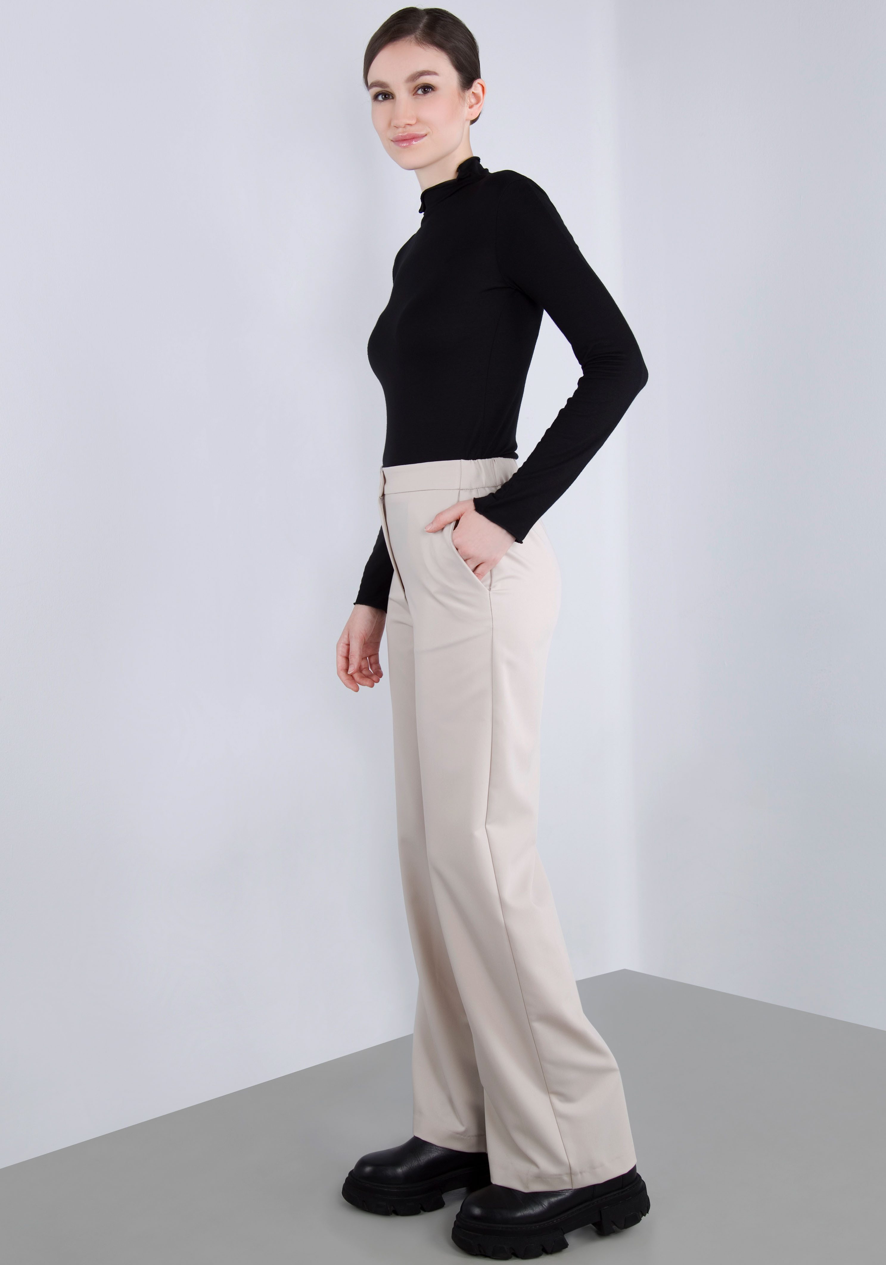 IMPERIAL Stoffen broek casual wijde broek met elastische tailleband aan de achterkant