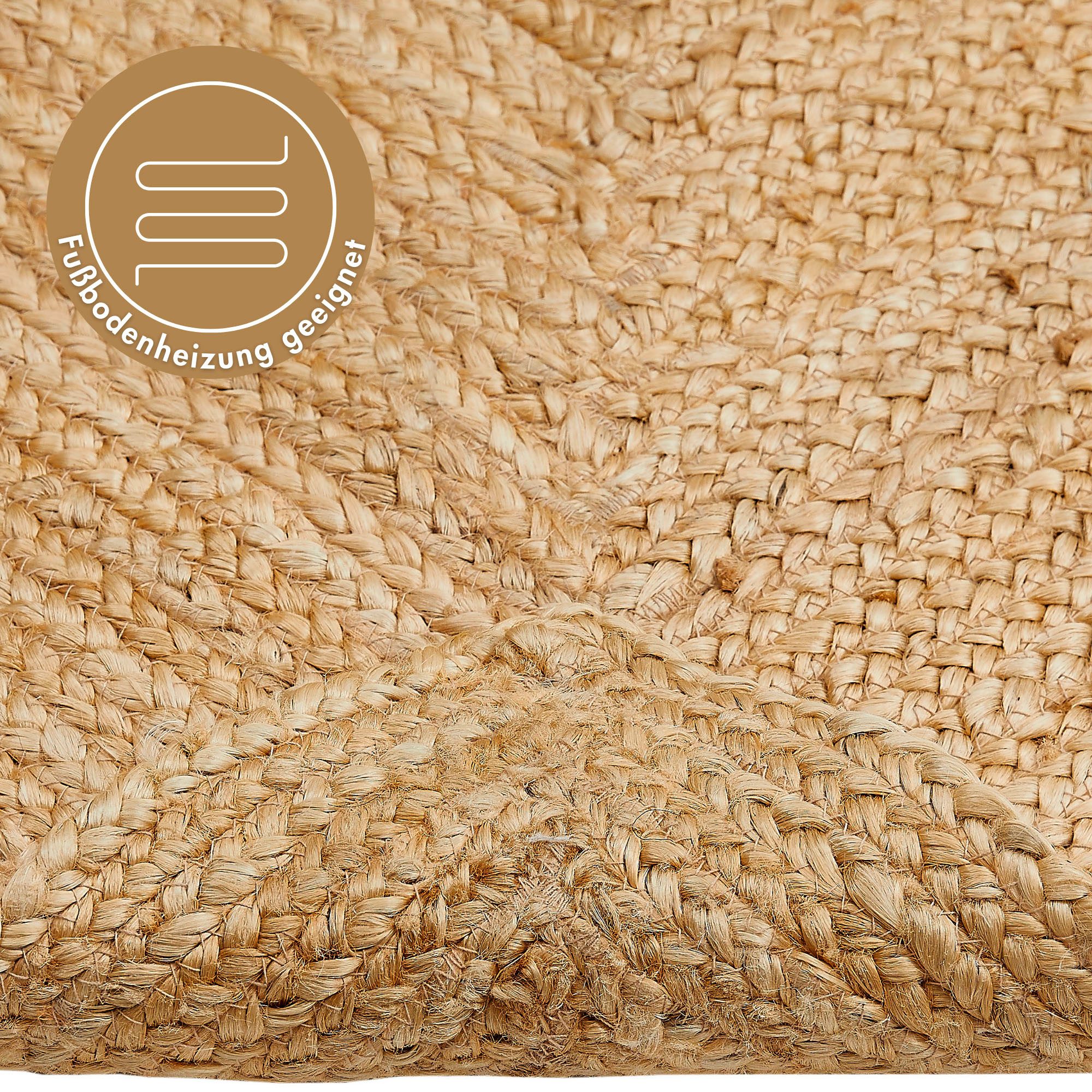 LUXOR living Vloerkleed Ibo, jute tapijt Omkeerbaar tapijt, handgeweven, natuurlijke vezel, Boho-stijl