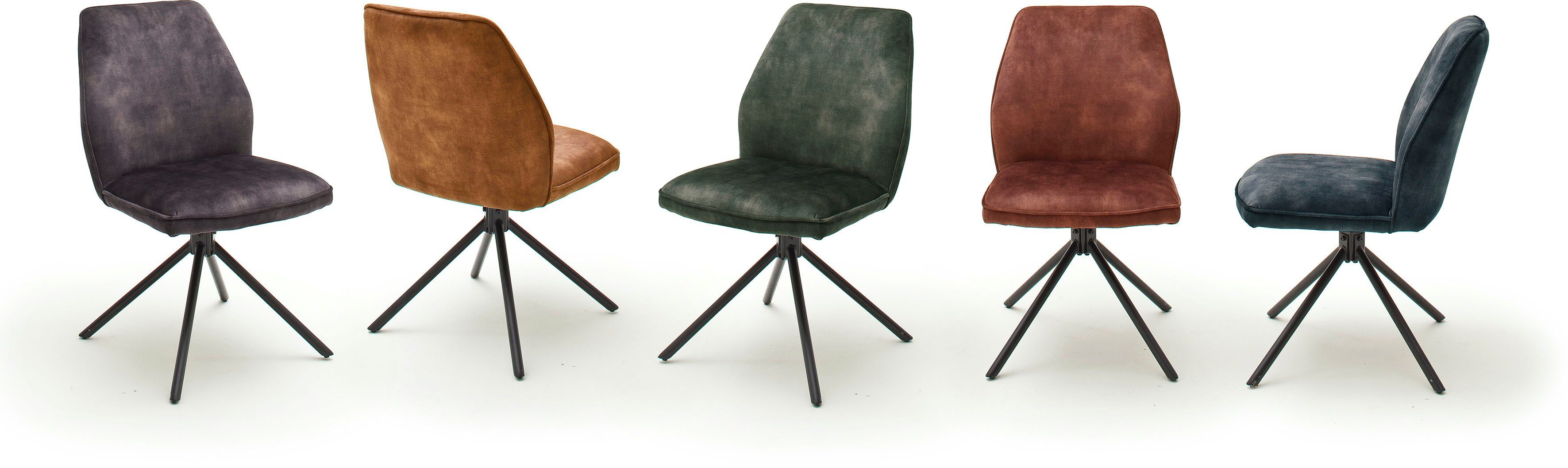 MCA furniture Eetkamerstoel OTTAWA Vintage suède-look met opstaande naad, stoel belastbaar tot 120 kg (set, 2 stuks)