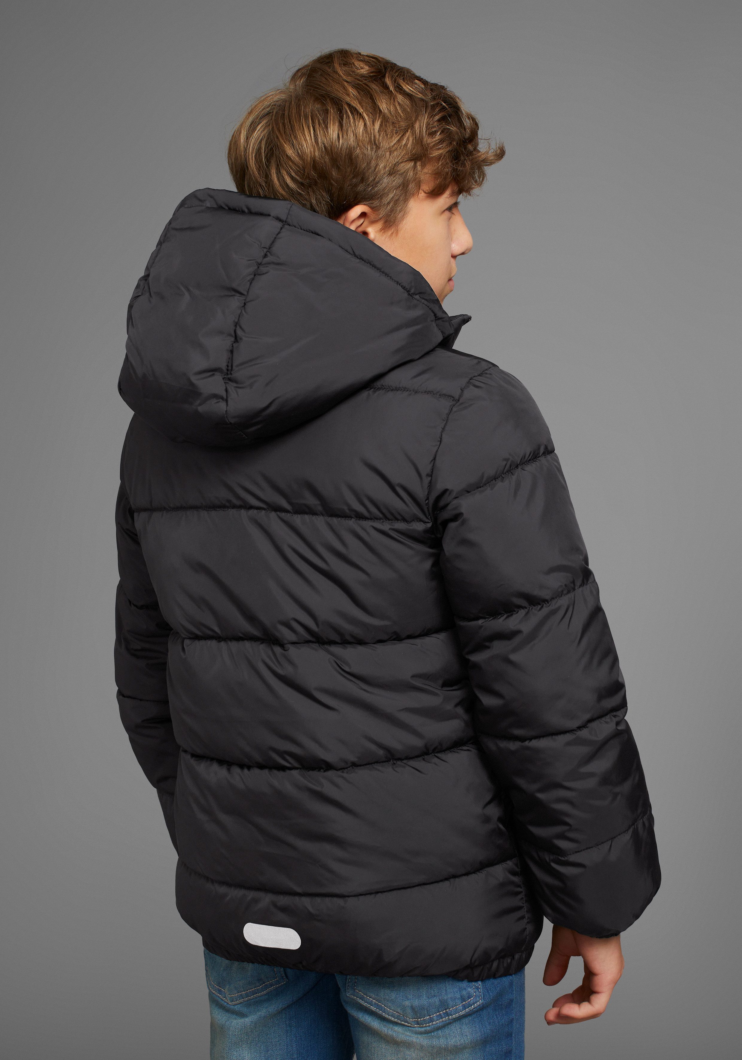 KangaROOS Winterjack , Outdoor gewatteerde jas met reflecterende logo-print