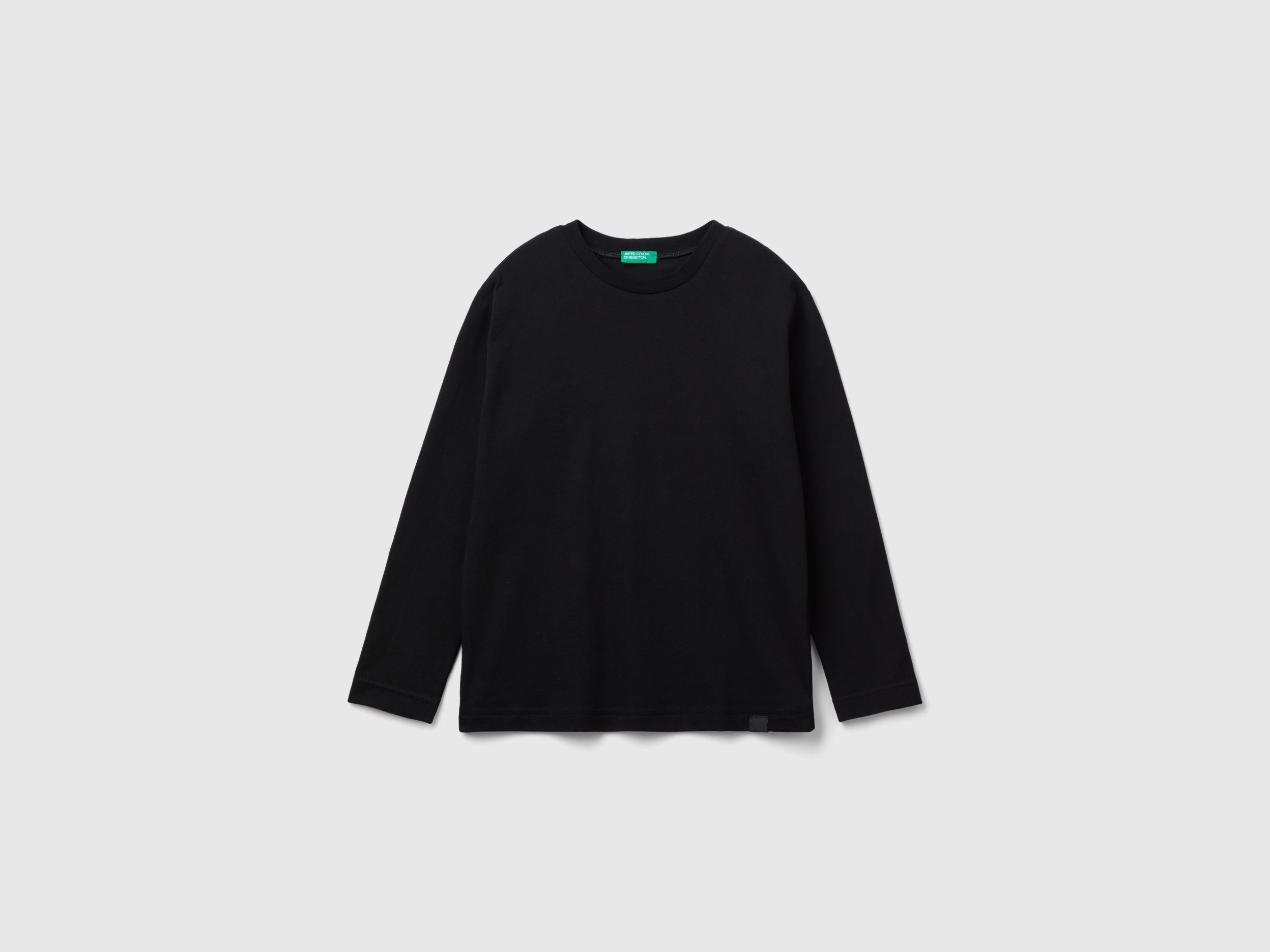 United Colors of Benetton Shirt met lange mouwen met logo-debossing aan de zoom jongens shirts met lange mouwen maat S (116/122) zwart