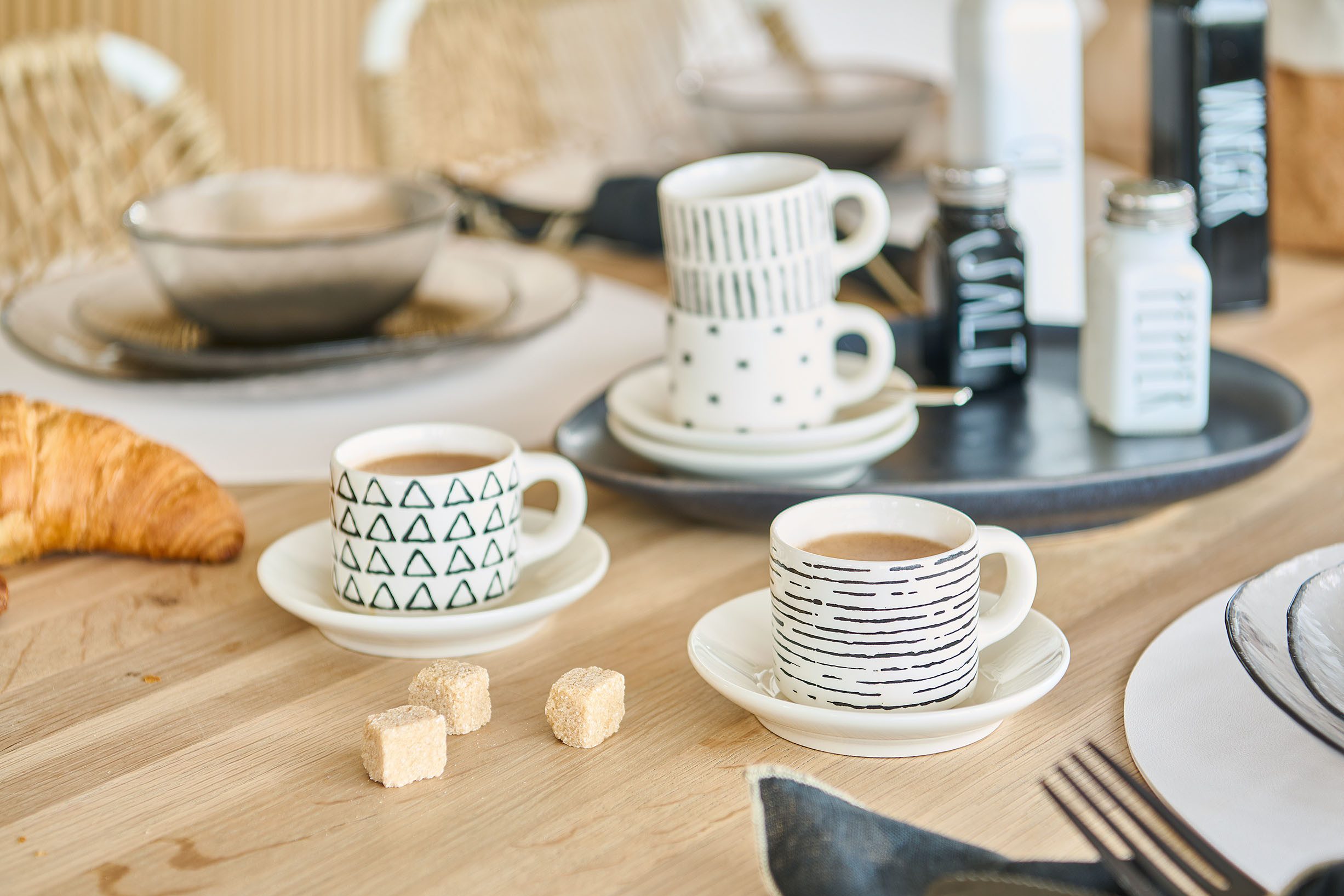 Zeller Present Espressokopje 8-delig (4 kopjes/4 schotels) (set, 8-delig)