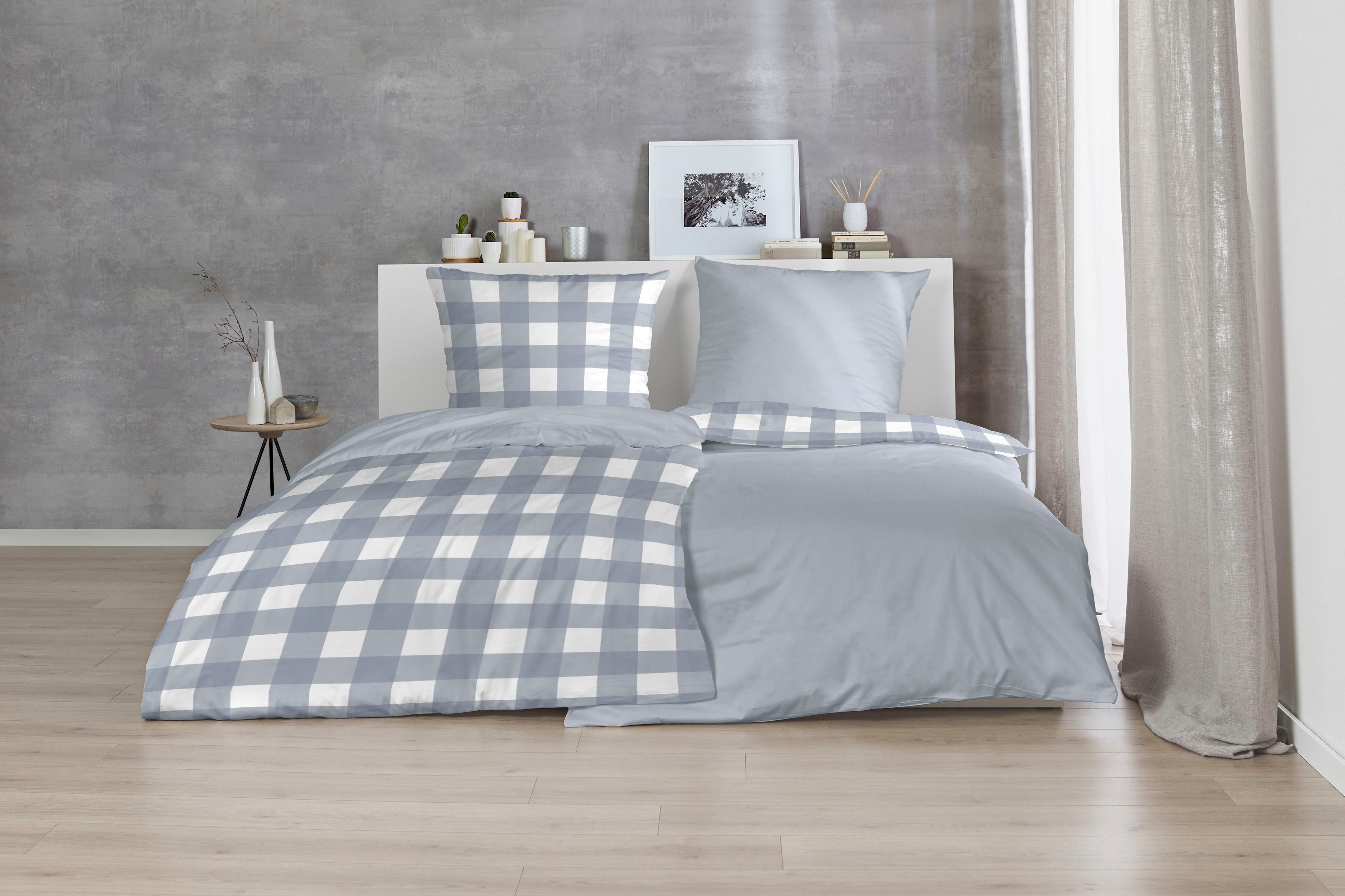 Primera Overtrekset Basic Perkal in modern ruitdesign