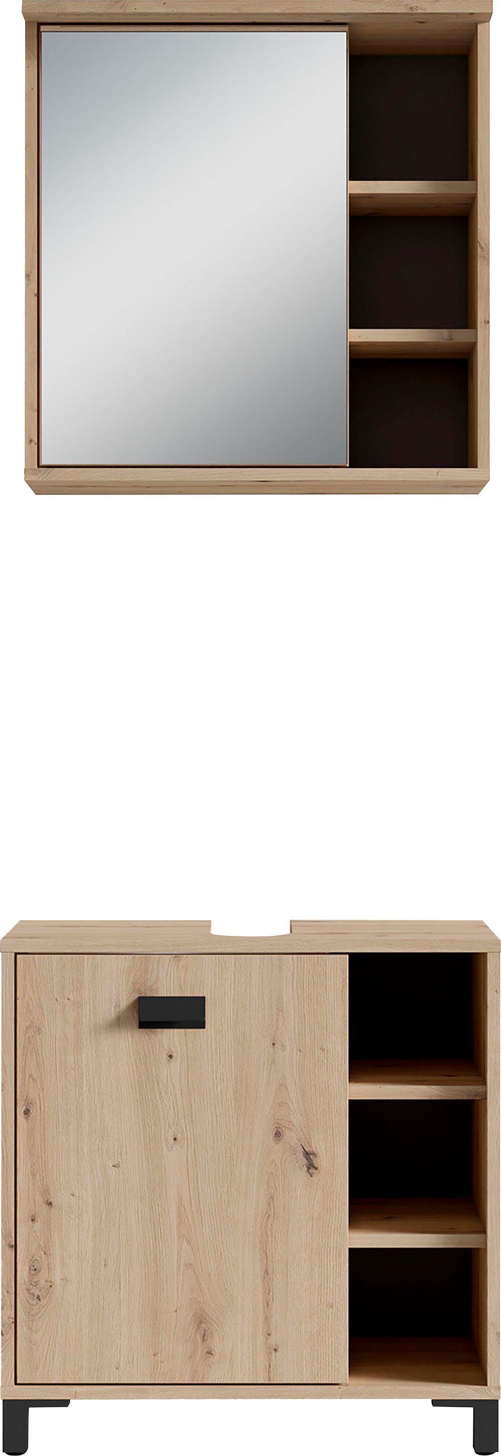 byLIVING Spiegelkast Wellness 60cm badkamerkast met led-verlichting, grote spiegel en veel opbergruimte (1 stuk)