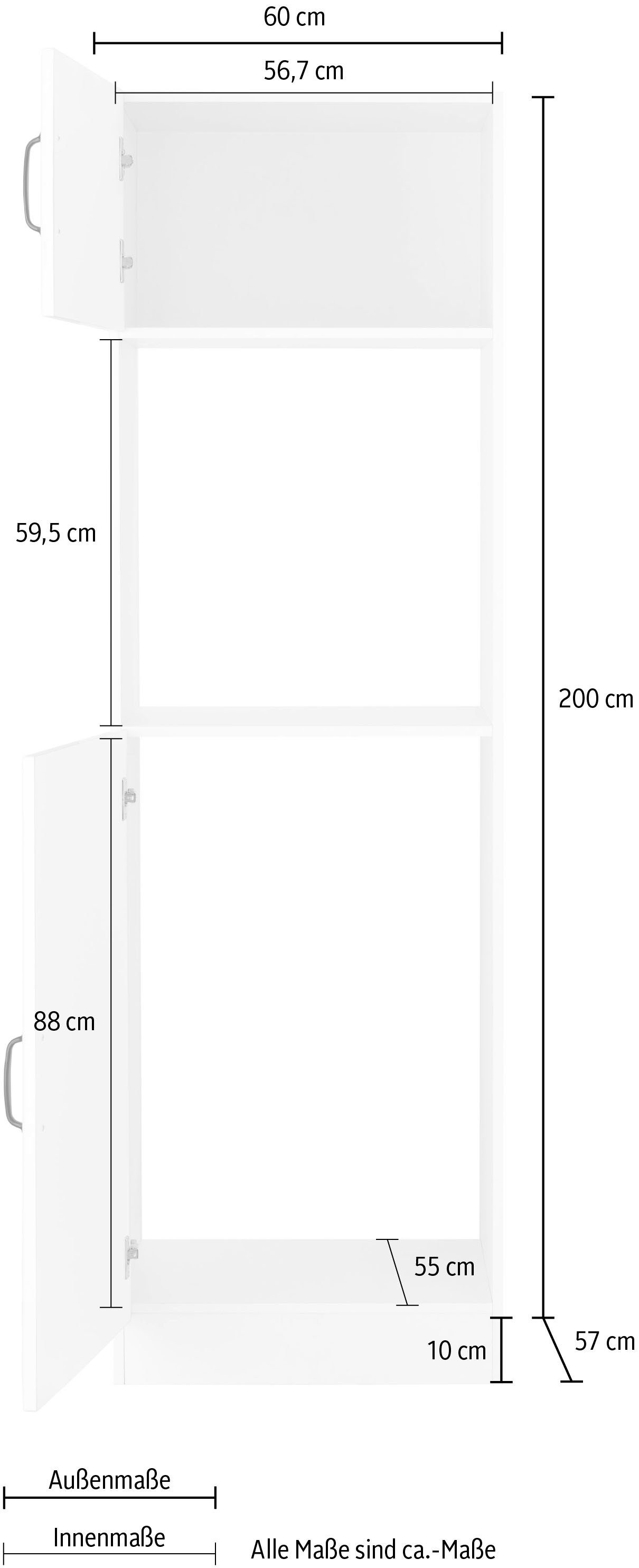 wiho Küchen Oven-/koelkastombouw Erla 60 cm breed met vakkenfront
