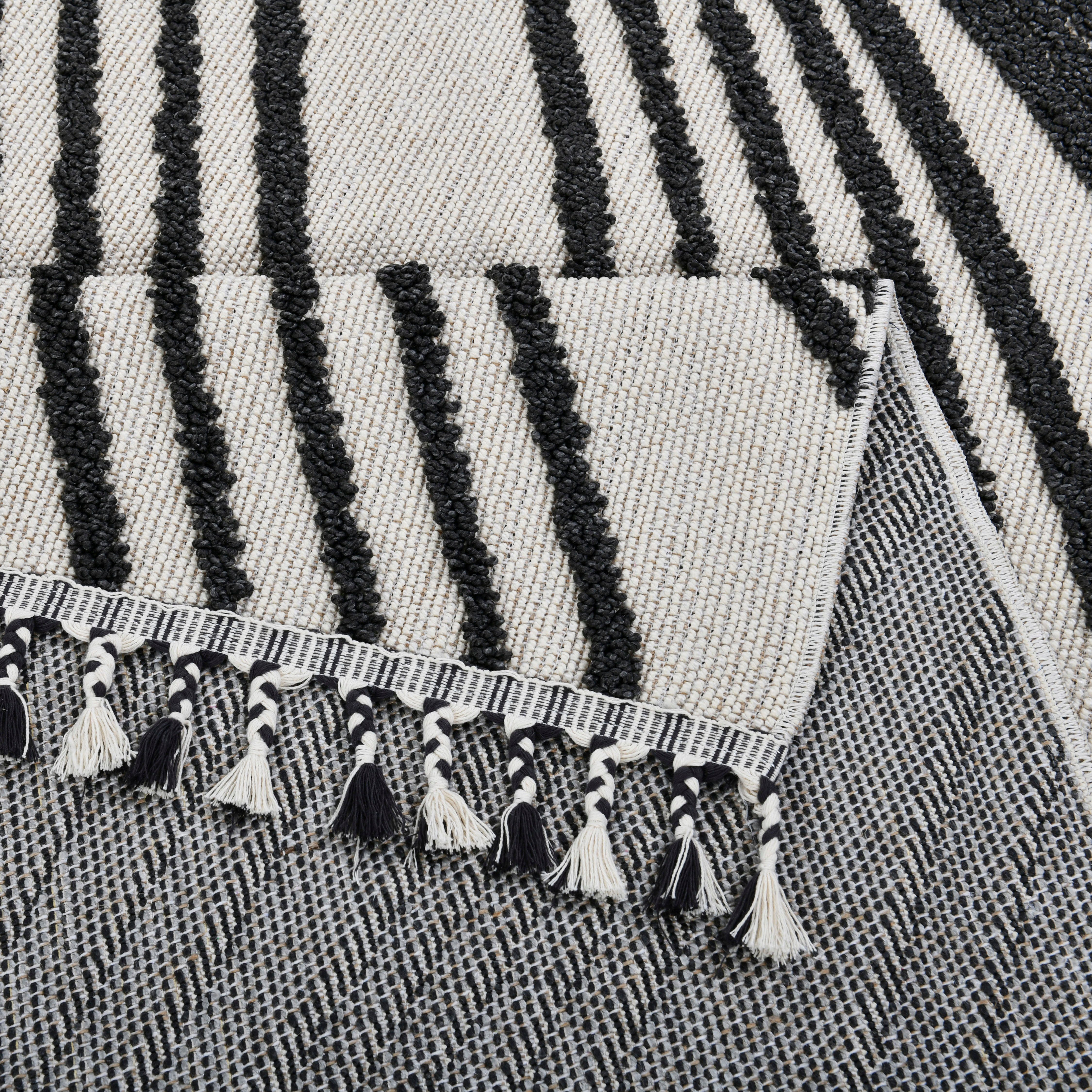 Home affaire Vloerkleed Friesach Hoog-laag structuur, wol-look, Boho, met franjes, golven-ontwerp