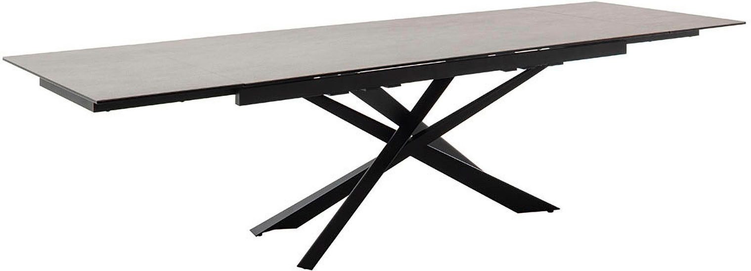 MCA furniture Eettafel TESERO uitschuifbare tafel 200-300 cm Keramiek, metaal, marmer-look, uittrekbaar, belastbaar tot 100 kg, 10-12 personen