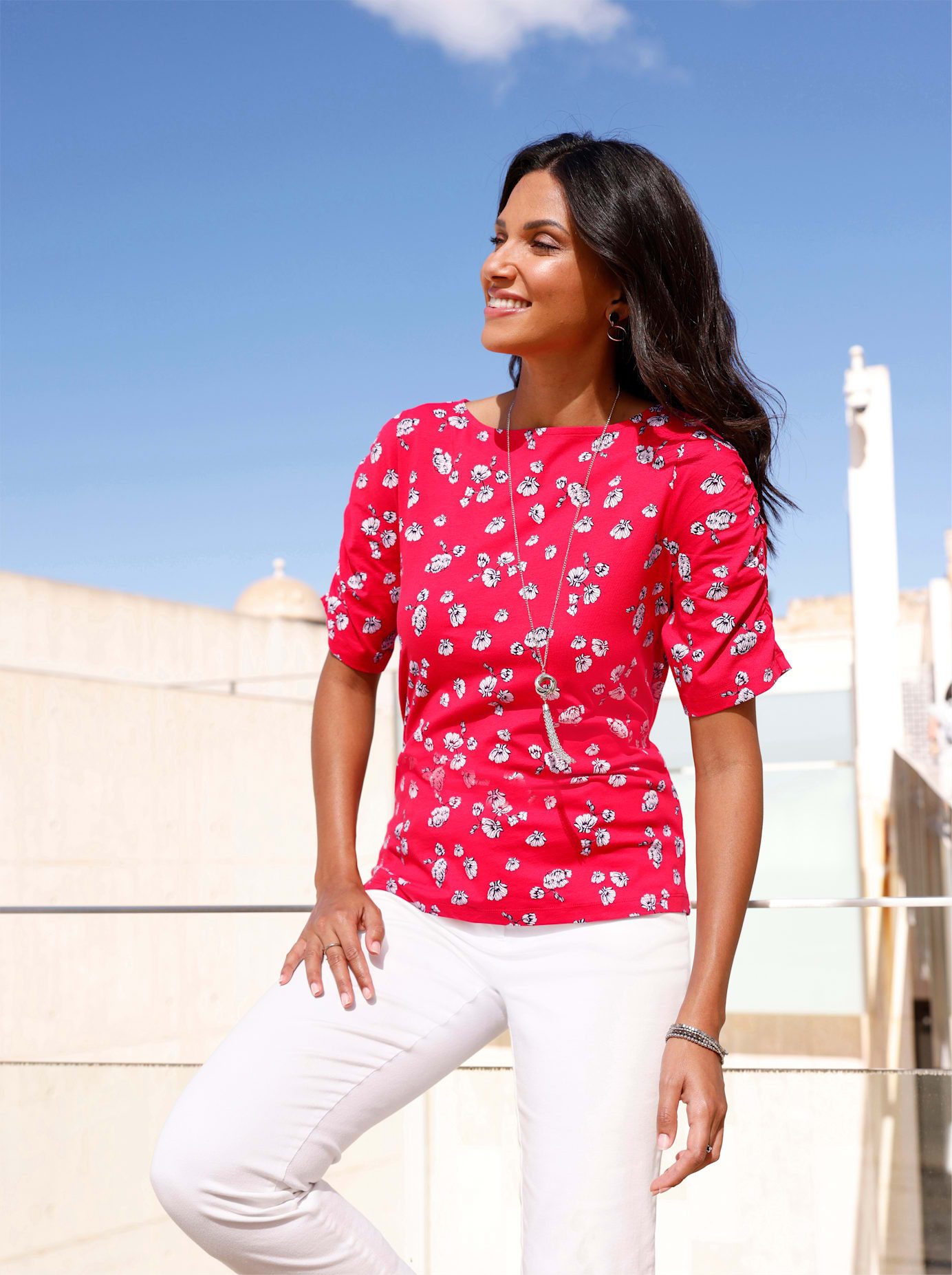 Classic Basics Shirt met korte mouwen (1-delig) dames t-shirts maat 52 rood