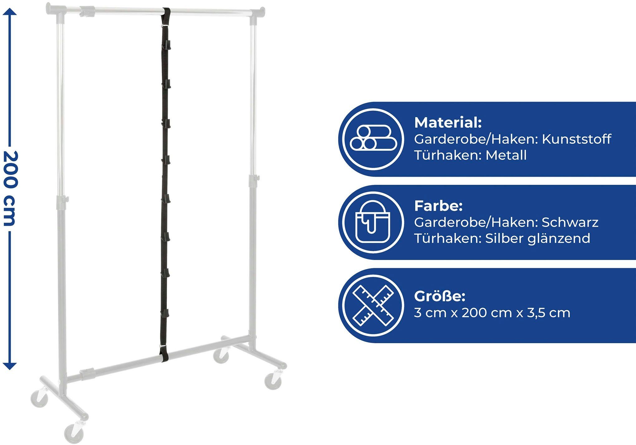 Maximex Deurrekje Tasgarderobe incl. haak voor deurbreedtes van 2 - 4 cm (set, 2 stuks)