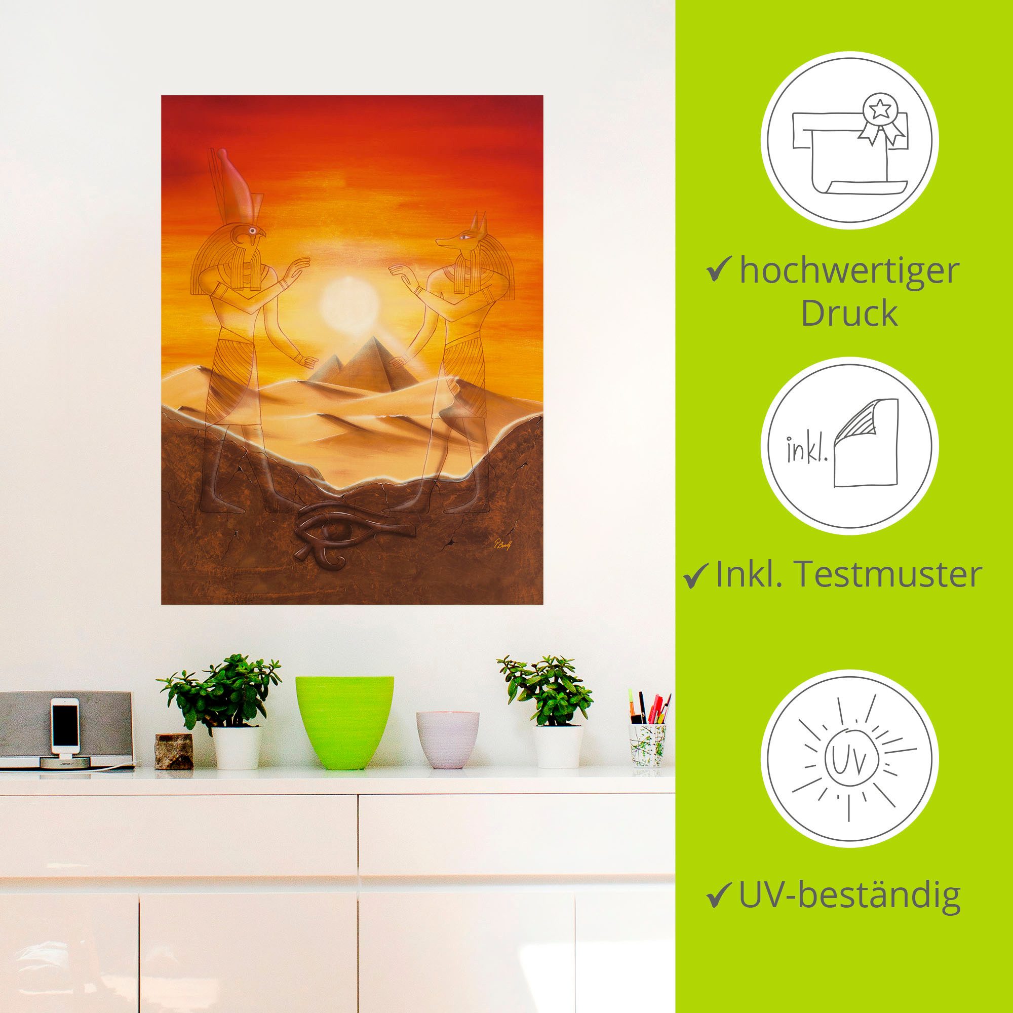 Artland Artprint Egypte als artprint van aluminium, artprint voor buiten, artprint op linnen, poster, muursticker