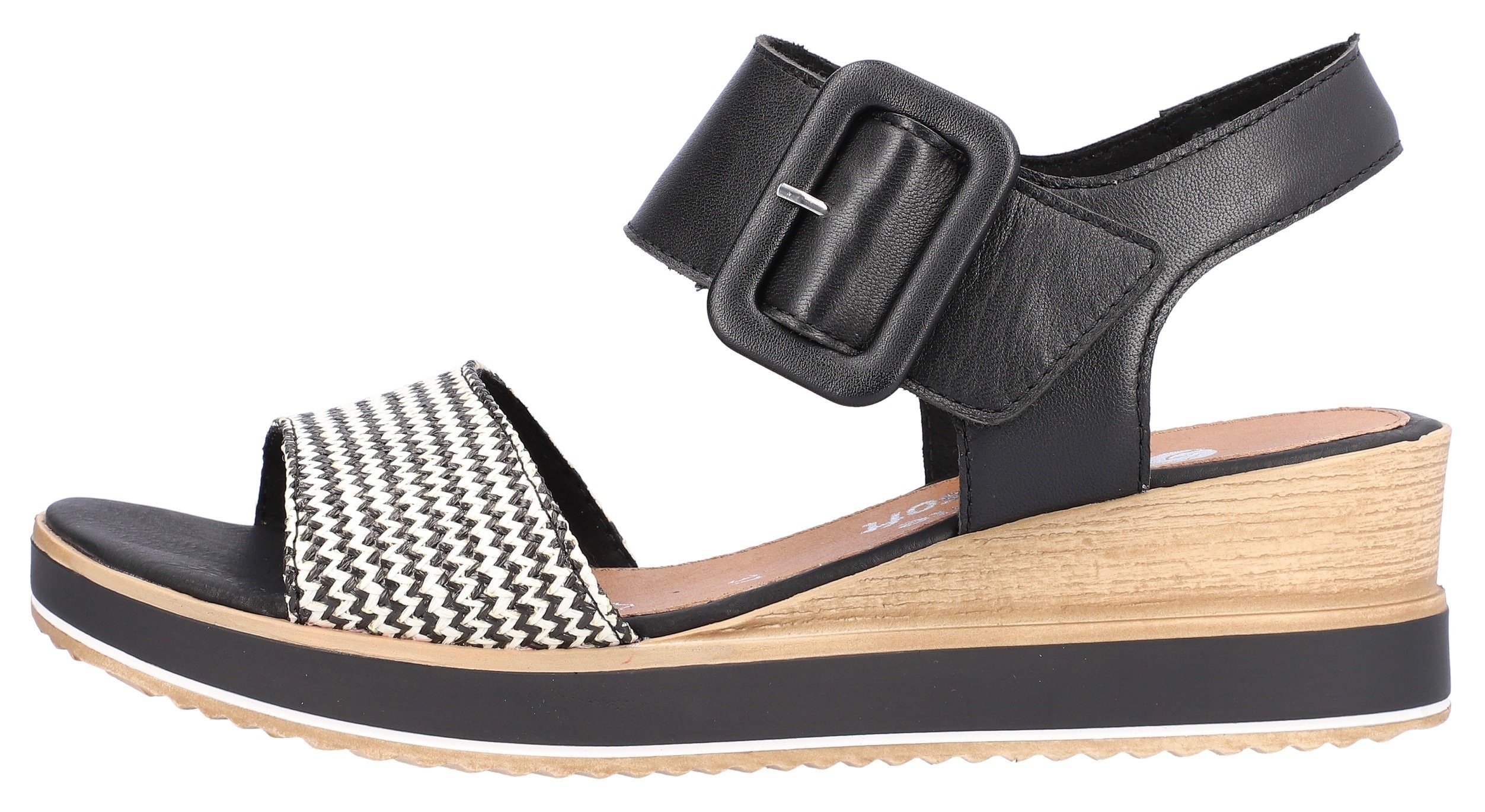 Remonte Sandaaltjes ELLE-Collection , zomerschoen, sandaal, comfortschoen met klittenband onder de siergesp
