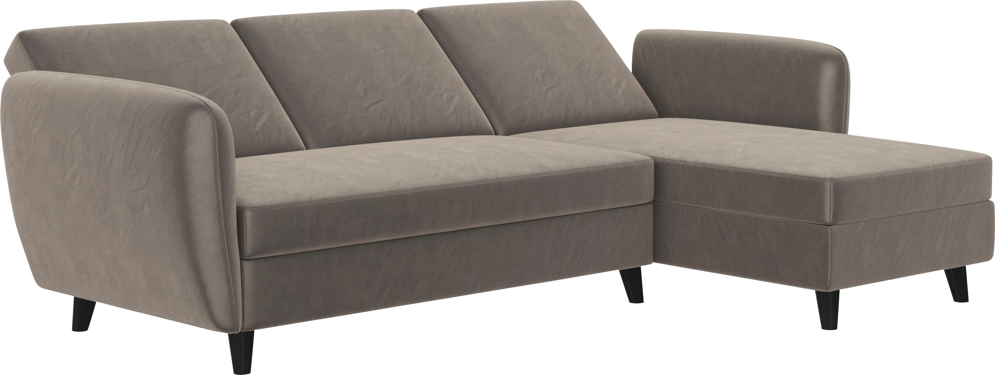 Dorel Home Hoekbank Perry, L-vorm Rugleuning, verschillende kleurvarianten, zithoogte 43 cm, breedte 219 cm
