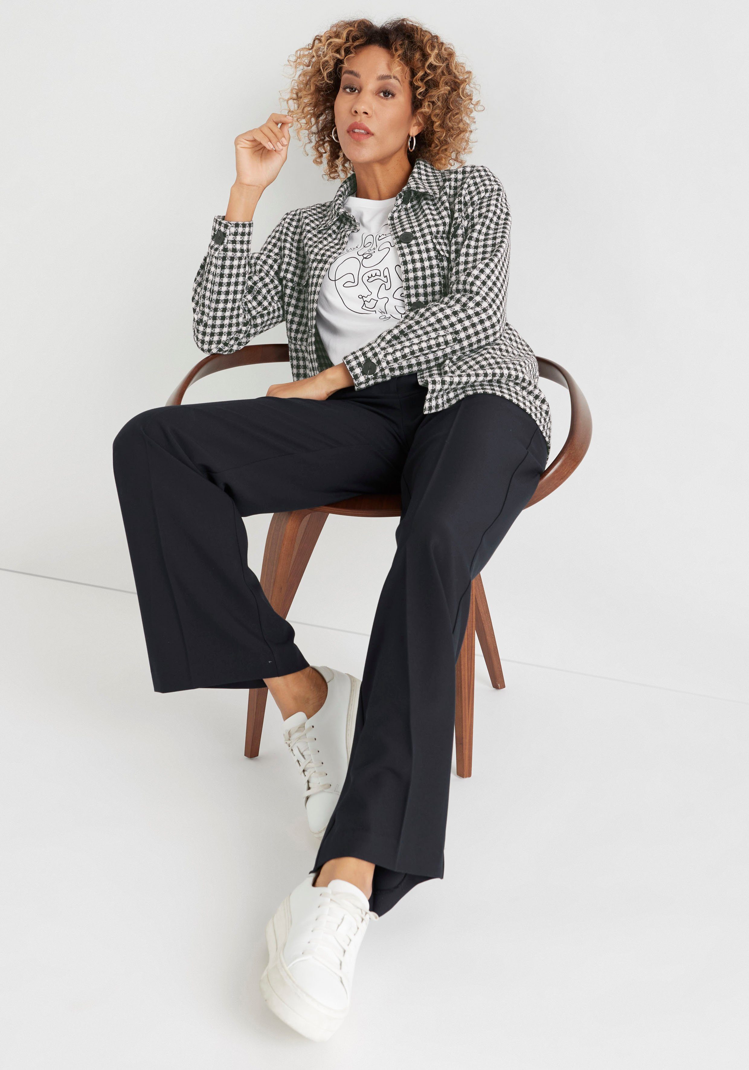 HECHTER PARIS Pantalon met wijde pijpen