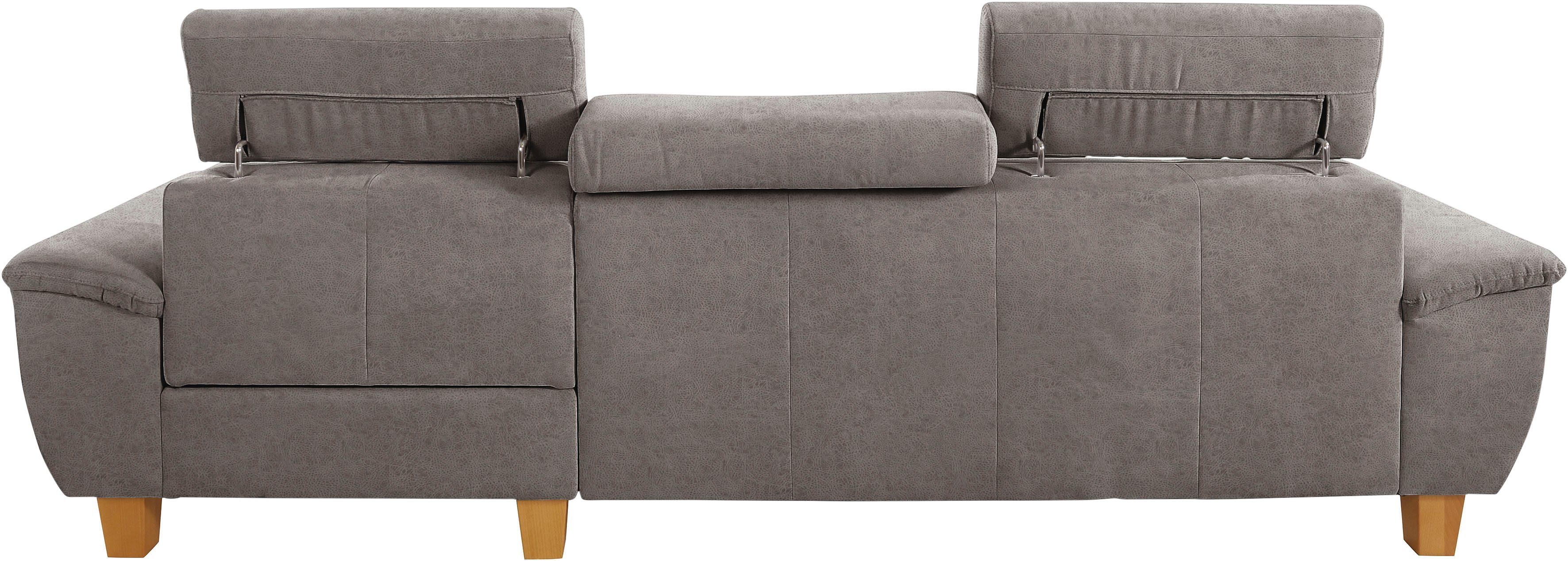 exxpo - sofa fashion Hoekbank Enya, uitgebreide afwerking, hoog zitcomfort, comfortabel, L-vorm inclusief verstelbare hoofdsteun, naar keuze met slaapfunctie en bedkist