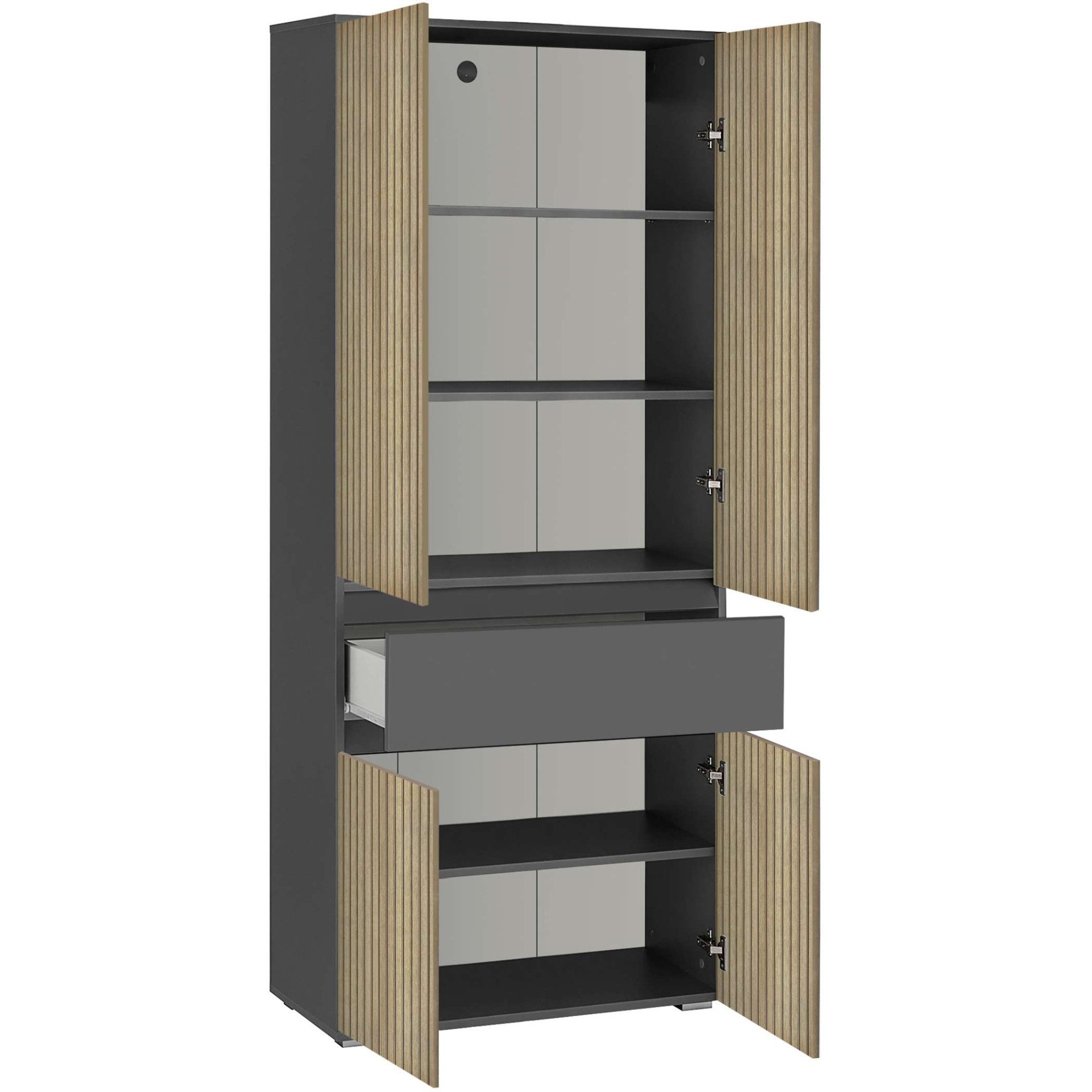 Home affaire Hoge kast Wisla met 4 deuren & 1 lade, breedte 76 cm, hoogte 180 cm