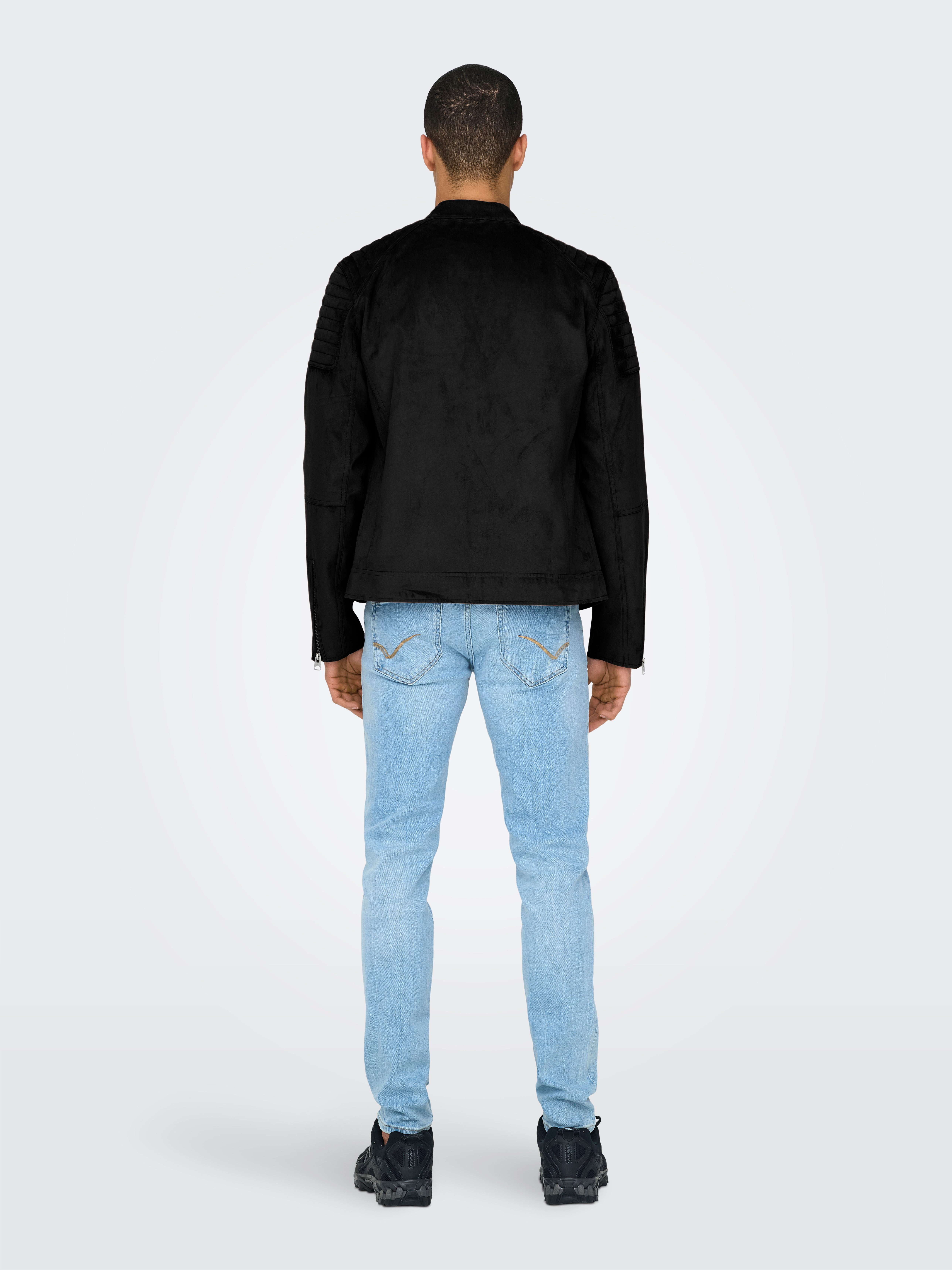 ONLY & SONS Imitatieleren jack ONSGUS FAUX SUEDE RACER JACKET OTW NOOS