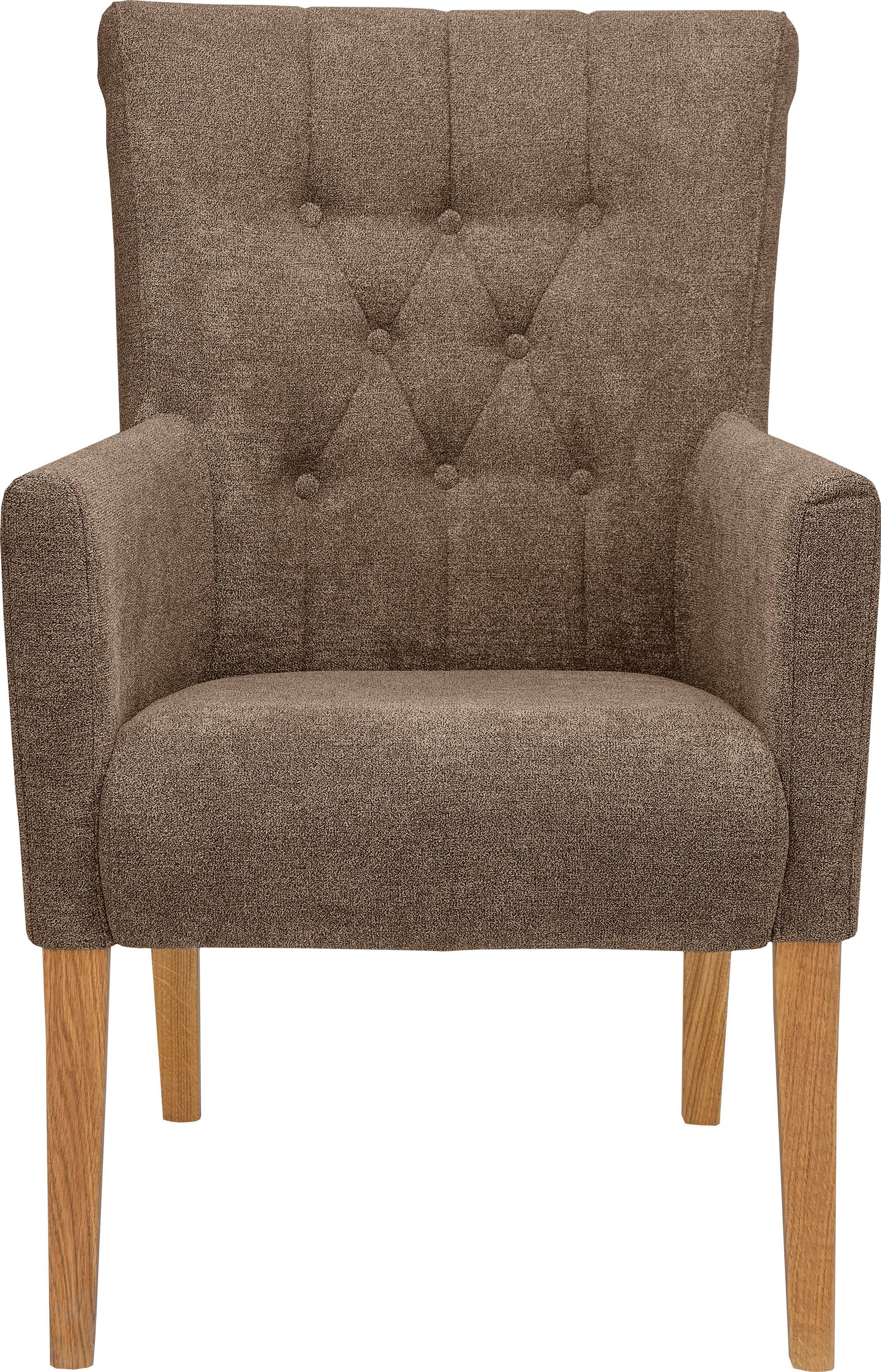 Home affaire Eetkamerstoel King Fauteuil met knoopdetails, gestoffeerde stoel (1 stuk)