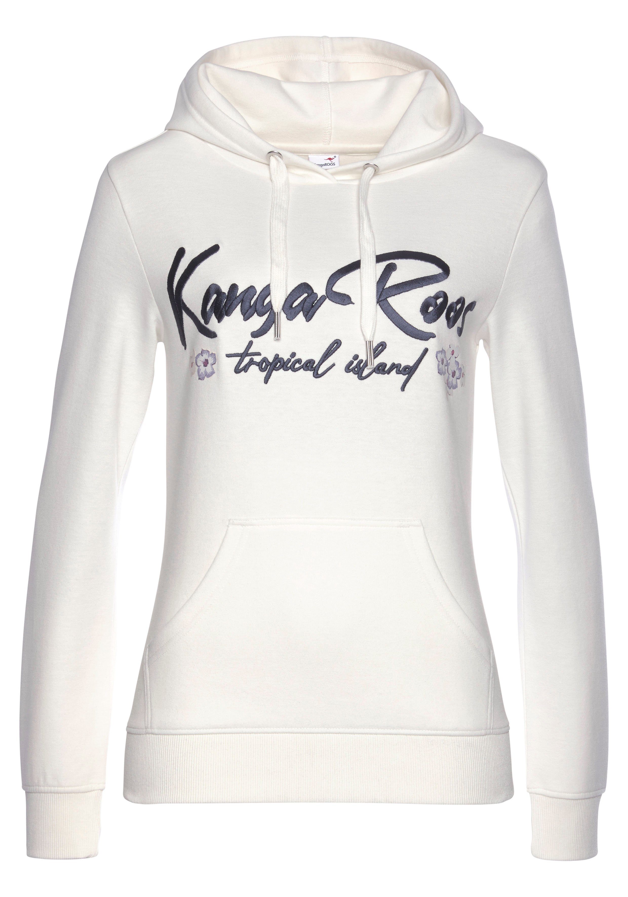 KangaROOS Hoodie Met borduurwerk en bloemenprint, loungepak, hoodie