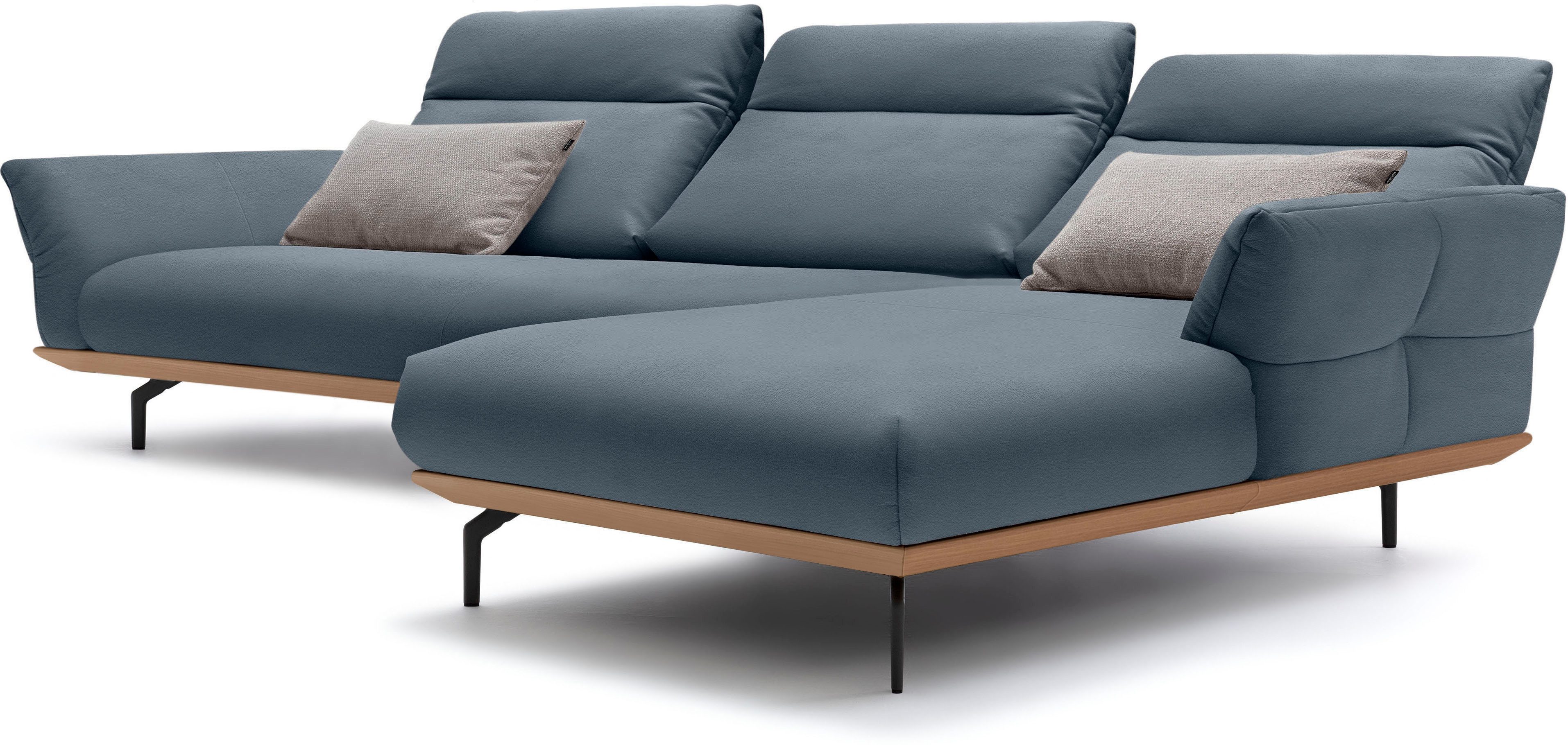 Creation BY ROLF BENZ Hoekbank Hs.460 Sokkel in eiken, onderstel in umbra grijs, breedte 338 cm