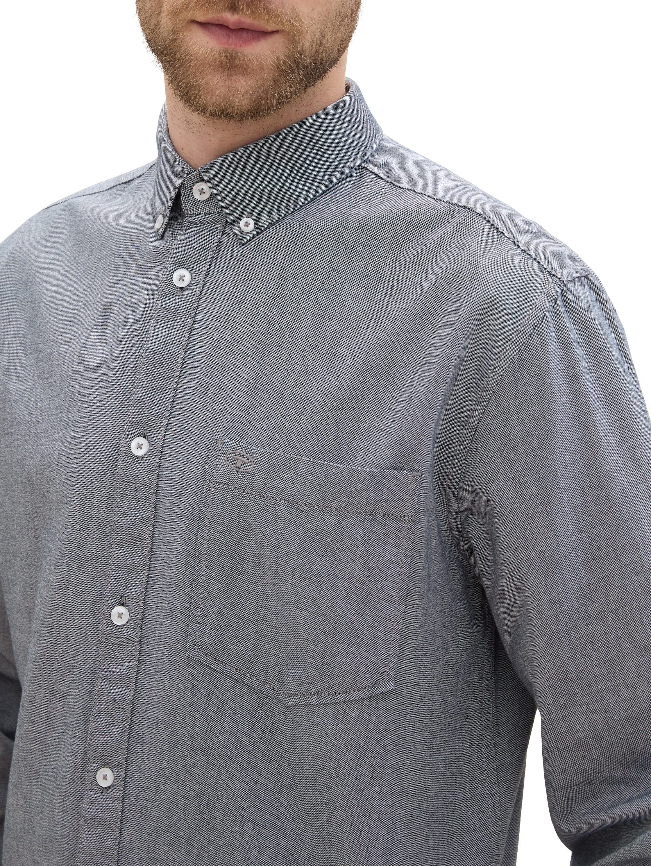 Tom Tailor Overhemd met lange mouwen Oxford met borstzak