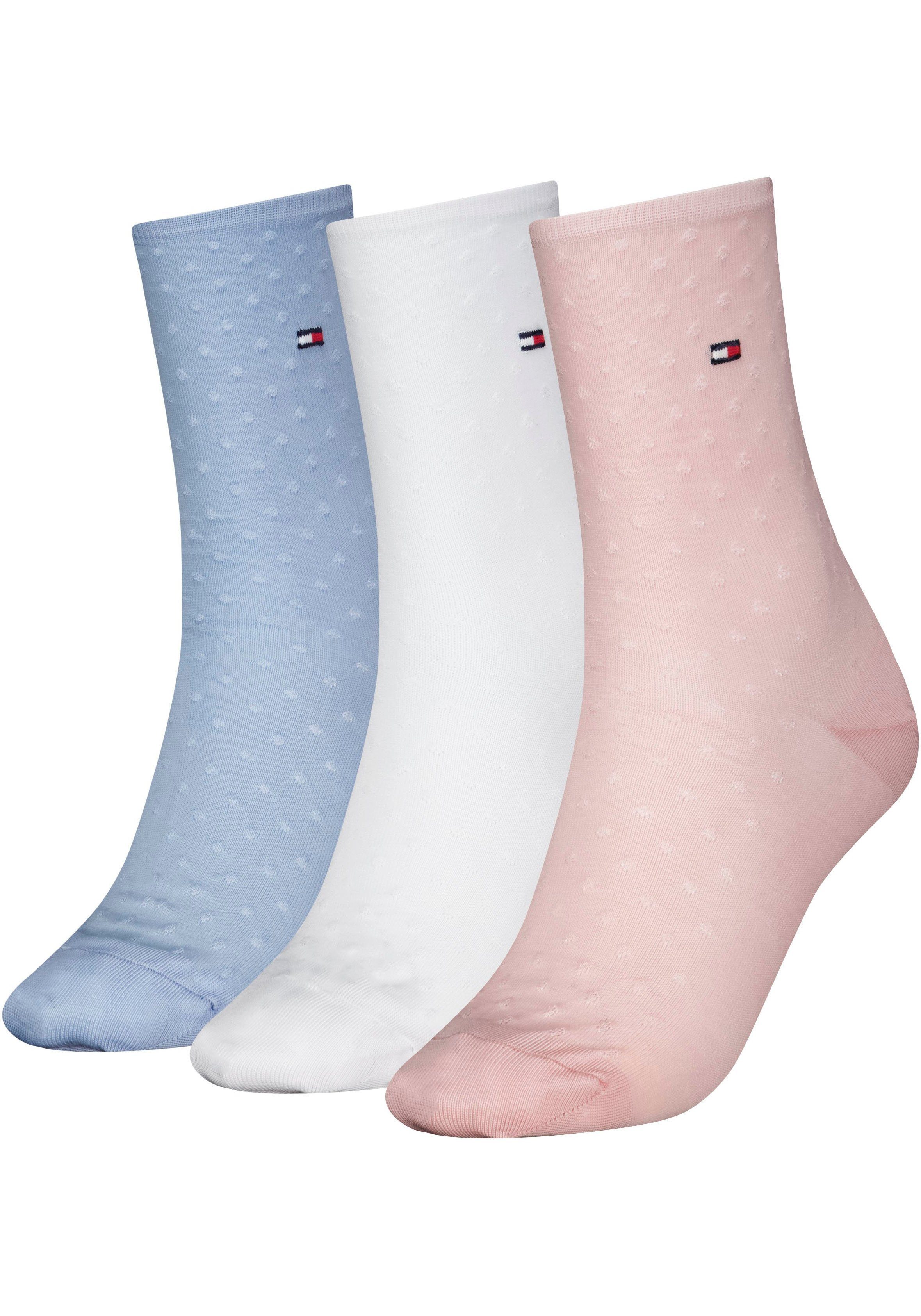 Tommy Hilfiger Sokken met structuurmotief in een set van 3 paar model 'Gifting Dot'