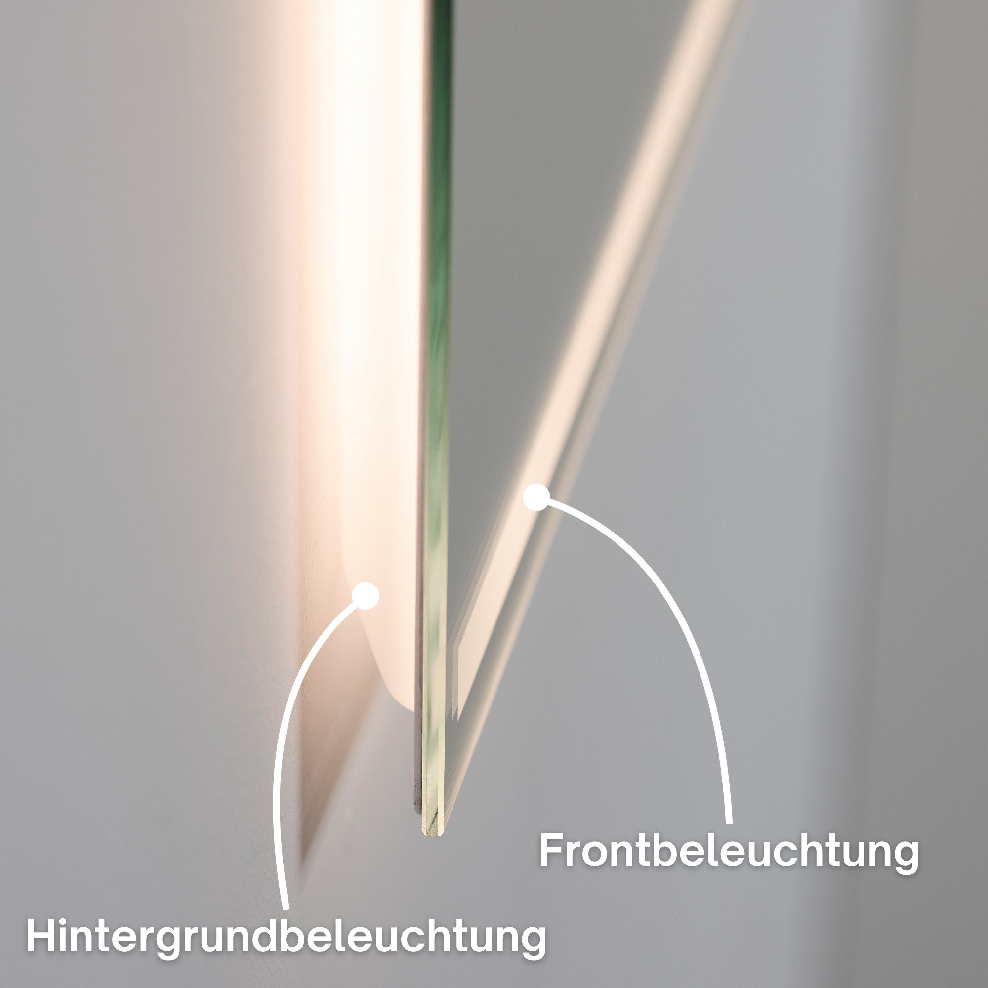 Loevschall Badspiegel Focus, spiegel met verlichting, geïntegreerde make-up spiegel