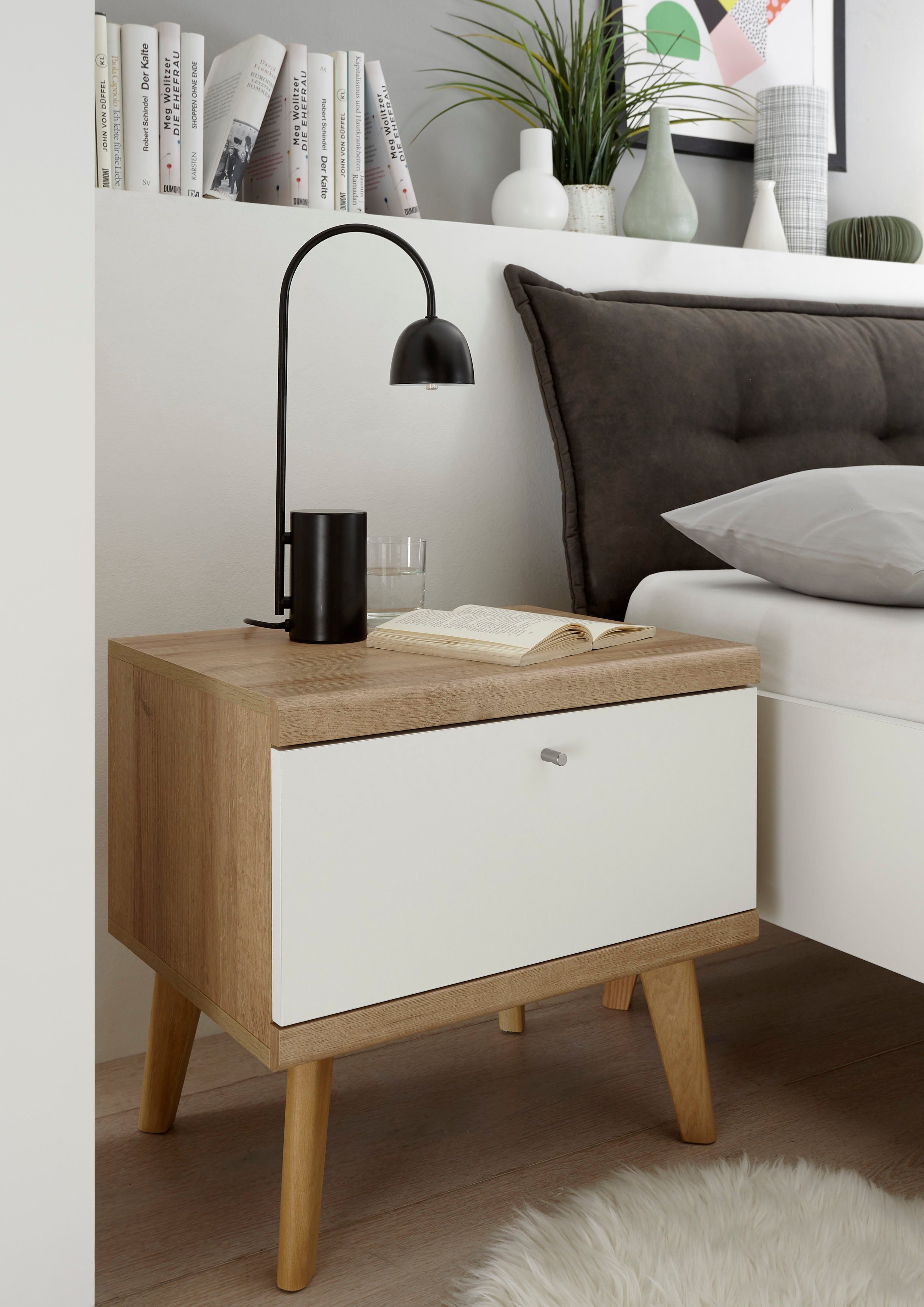 andas nachtkastje merle in scandinavisch design, gemaakt van fsc-gecertificeerd materiaal op houtbasis bruin