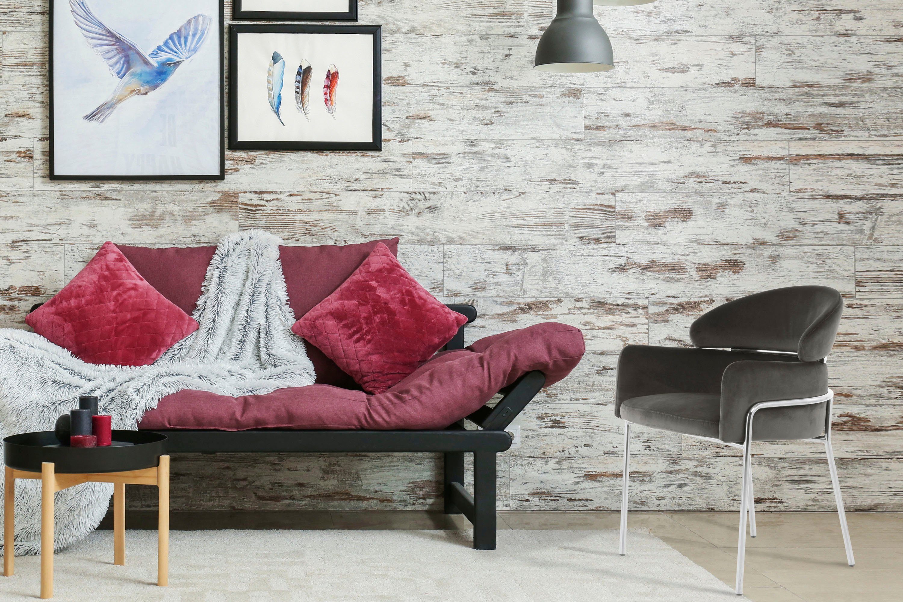 Kayoom Eetkamerstoel Elva, TOPSELLER! 4 poot stoelen grijs