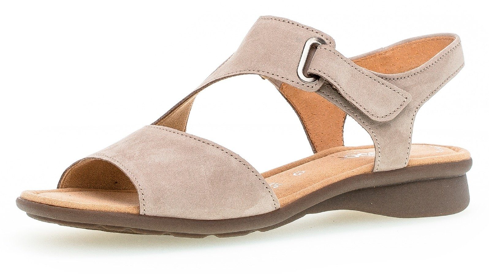 Gabor Sleehaksandaaltjes Florence , zomerschoen, bandensandaal, comfortabele schoen in breedte g (=wijd) dames sandalen met sleehak maat 40 beige