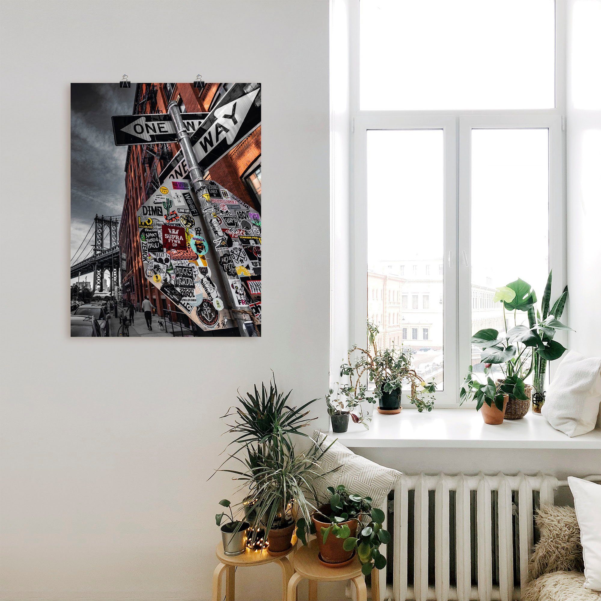 Artland Artprint New York Street fotografie als artprint van aluminium, artprint voor buiten, artprint op linnen, poster in verschillende maten. maten