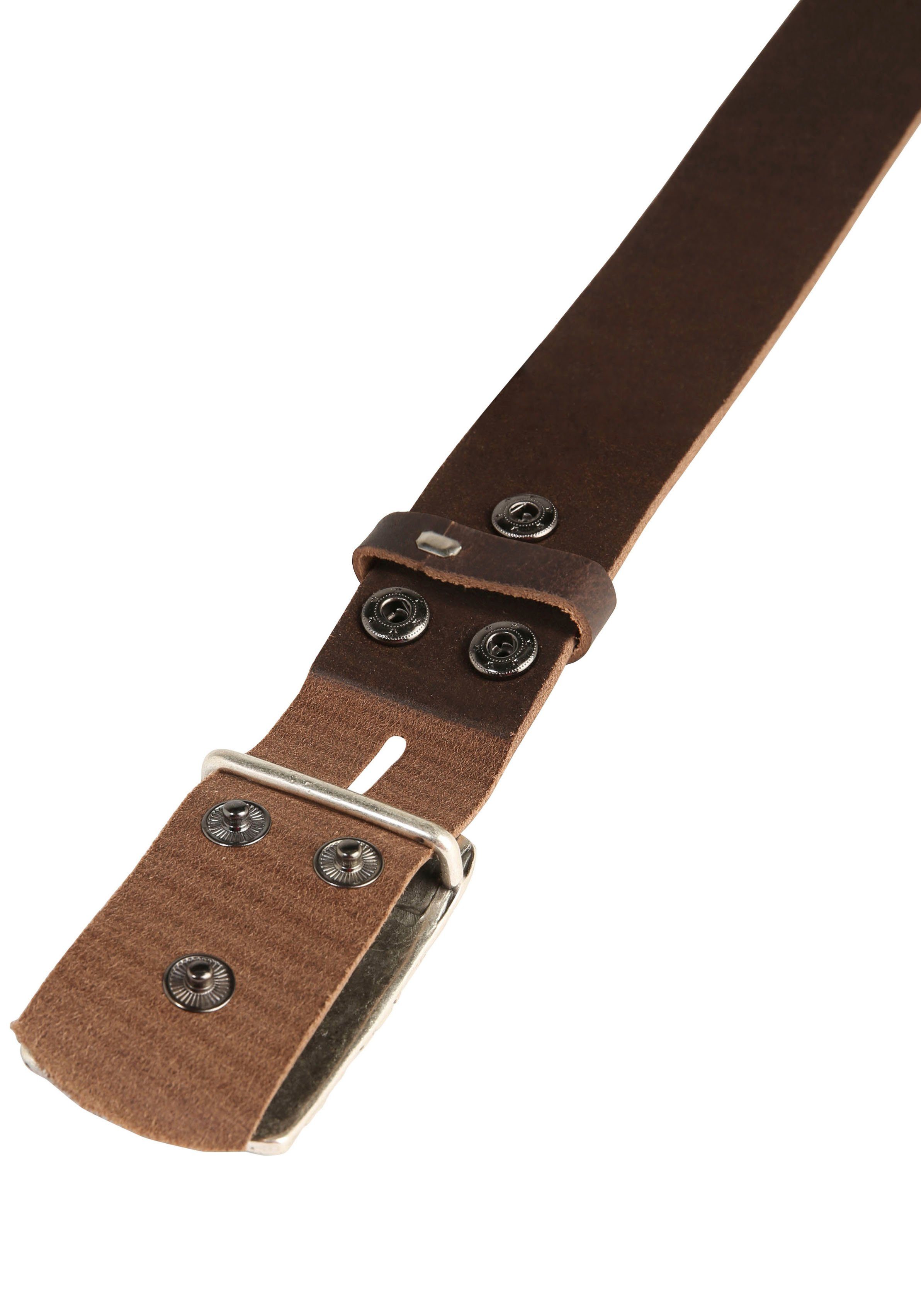 RETTUNGSRING by showroom 019° Leren riem met verwisselbare sluiting "zeewier rechthoek"
