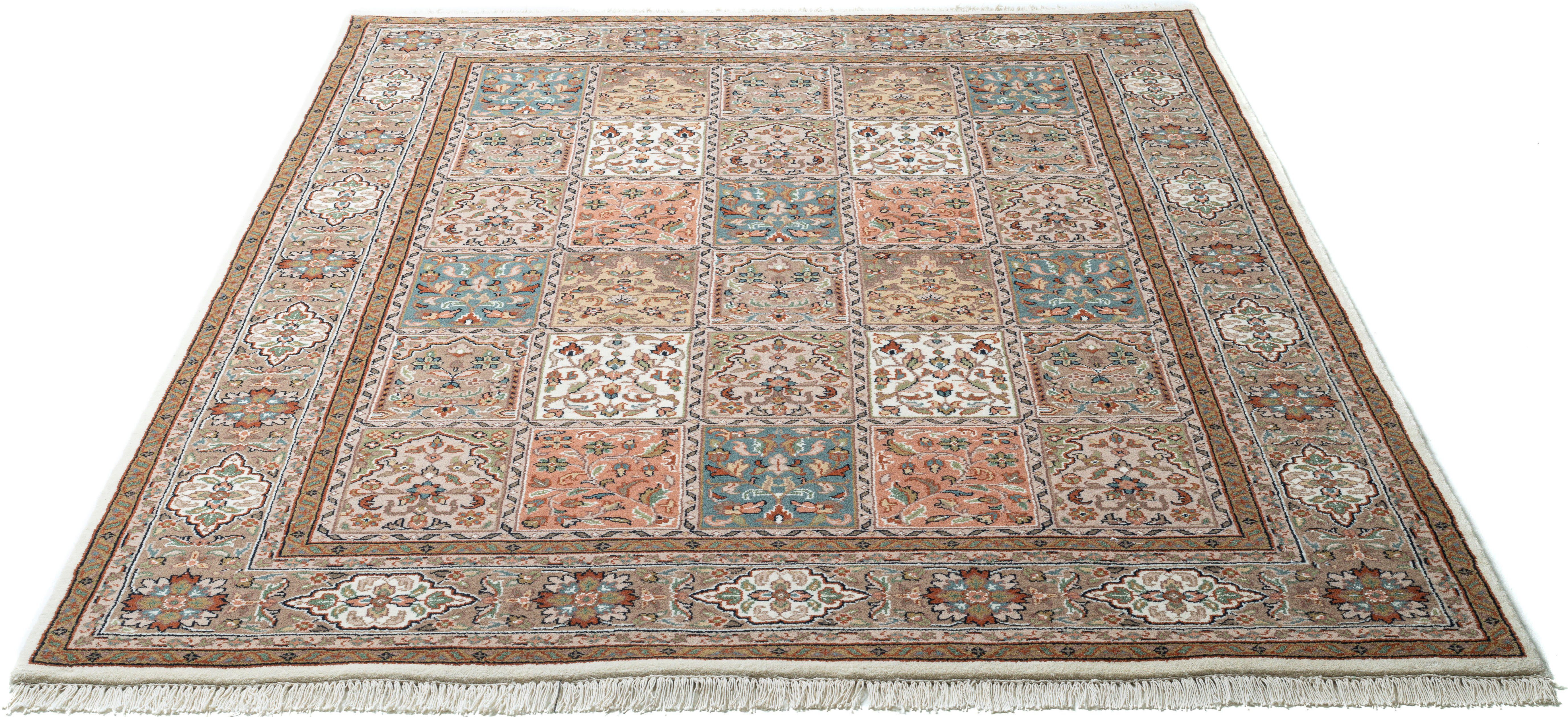 my home Wollen kleed Miray zuivere wol, met de hand geknoopt, met franje wollen vloerkleden maat 4 beige